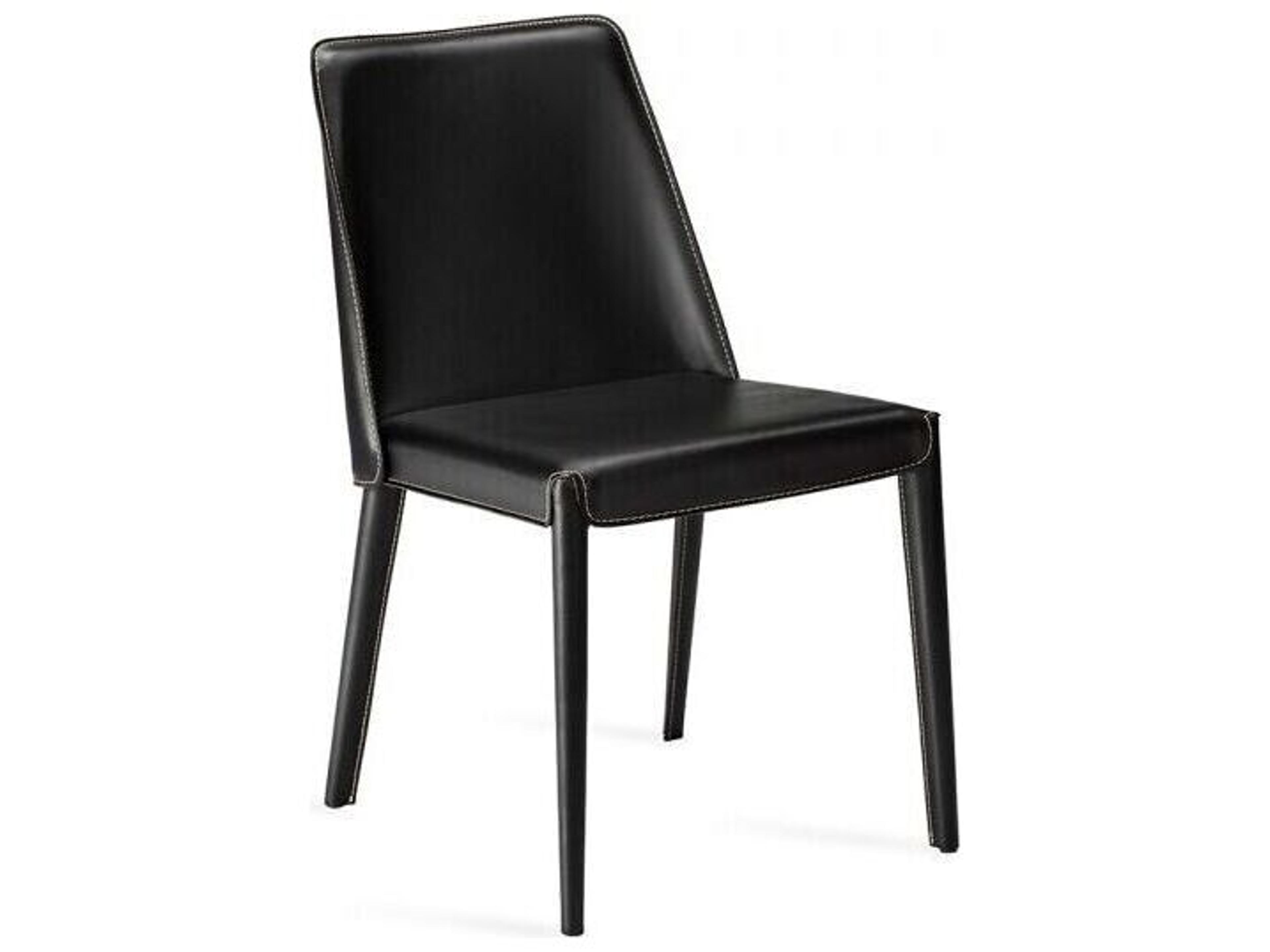 Malin Black Faux Leather Armless Dining Chair