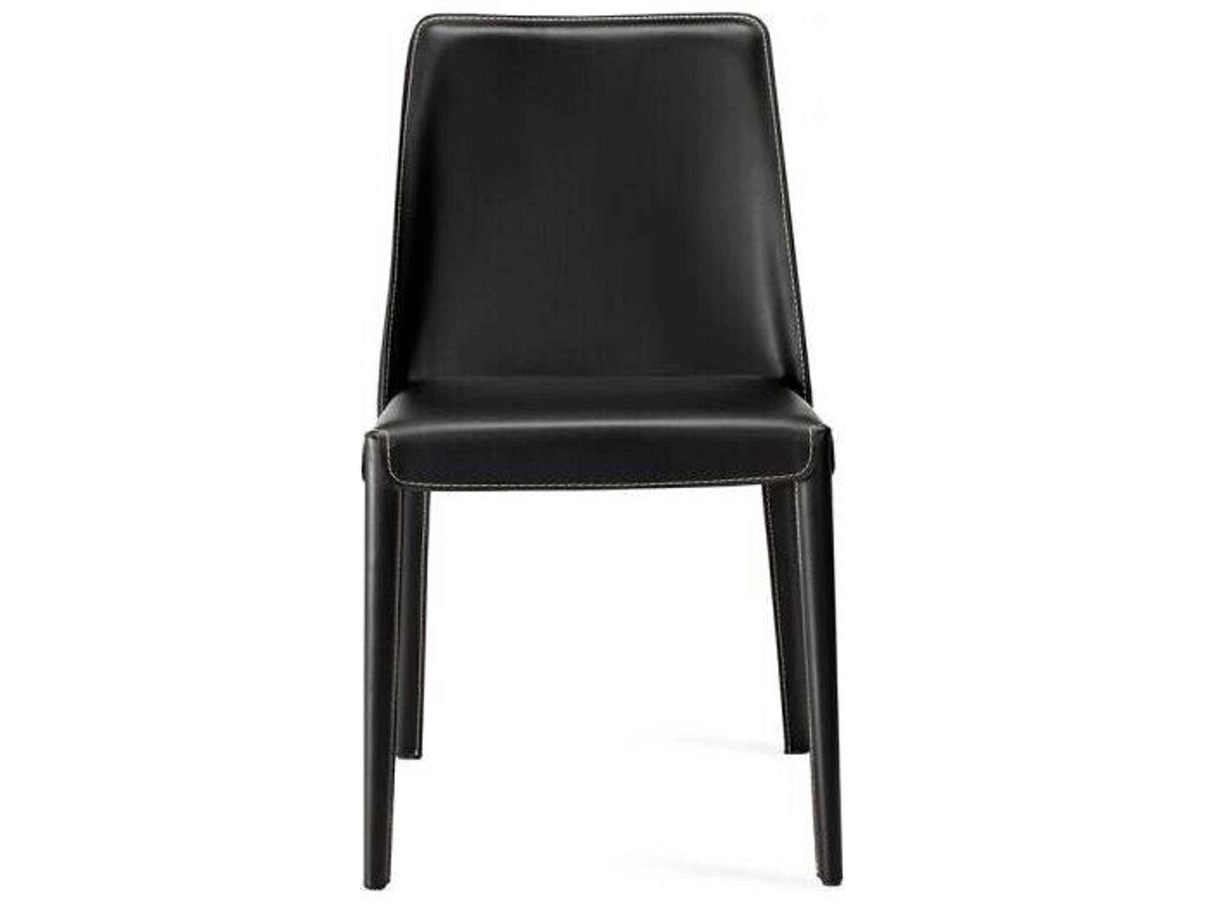 Interlude Home Malin Black Faux Leather Armless Dining Chair