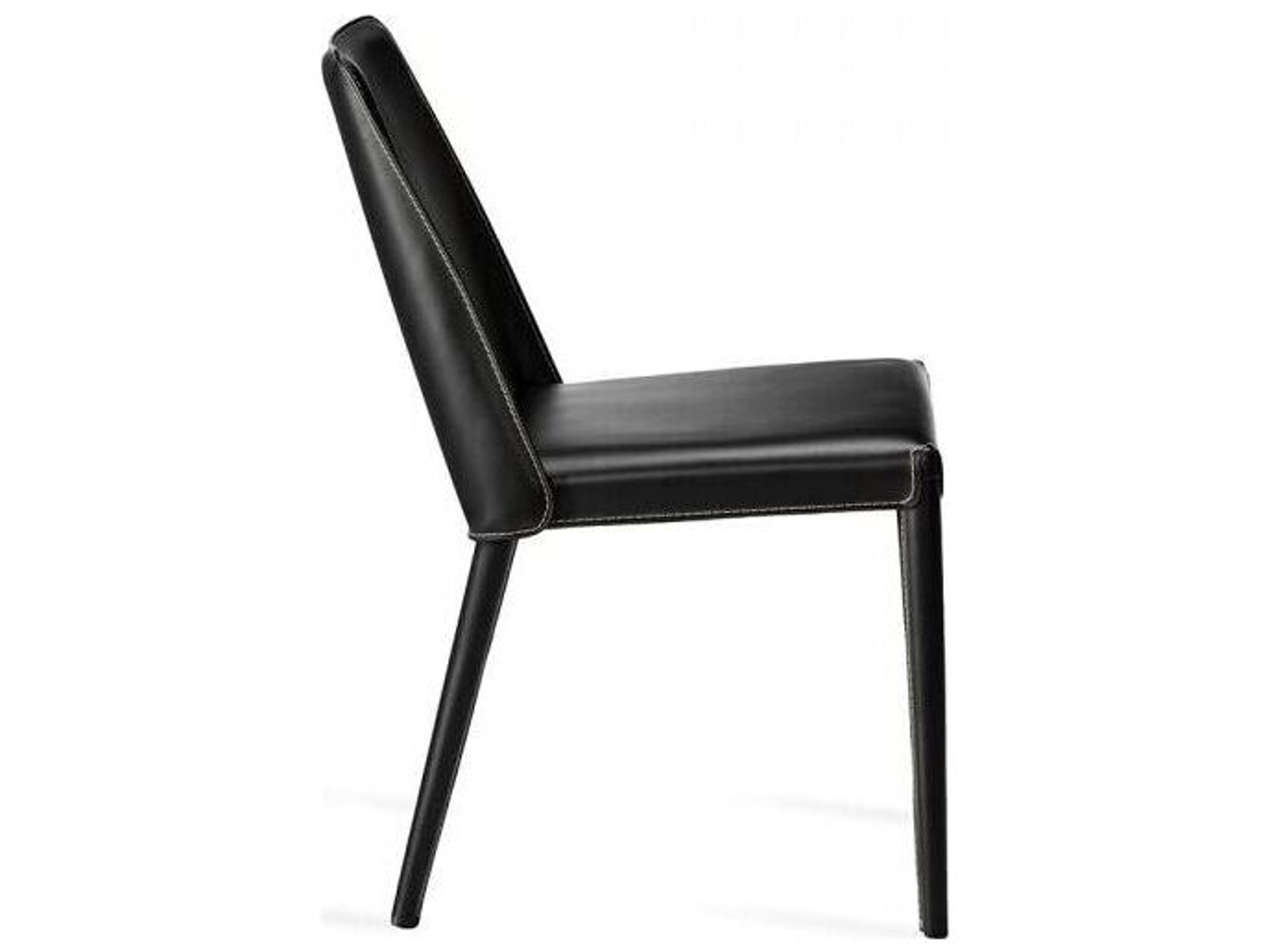 Interlude Home Malin Black Faux Leather Armless Dining Chair