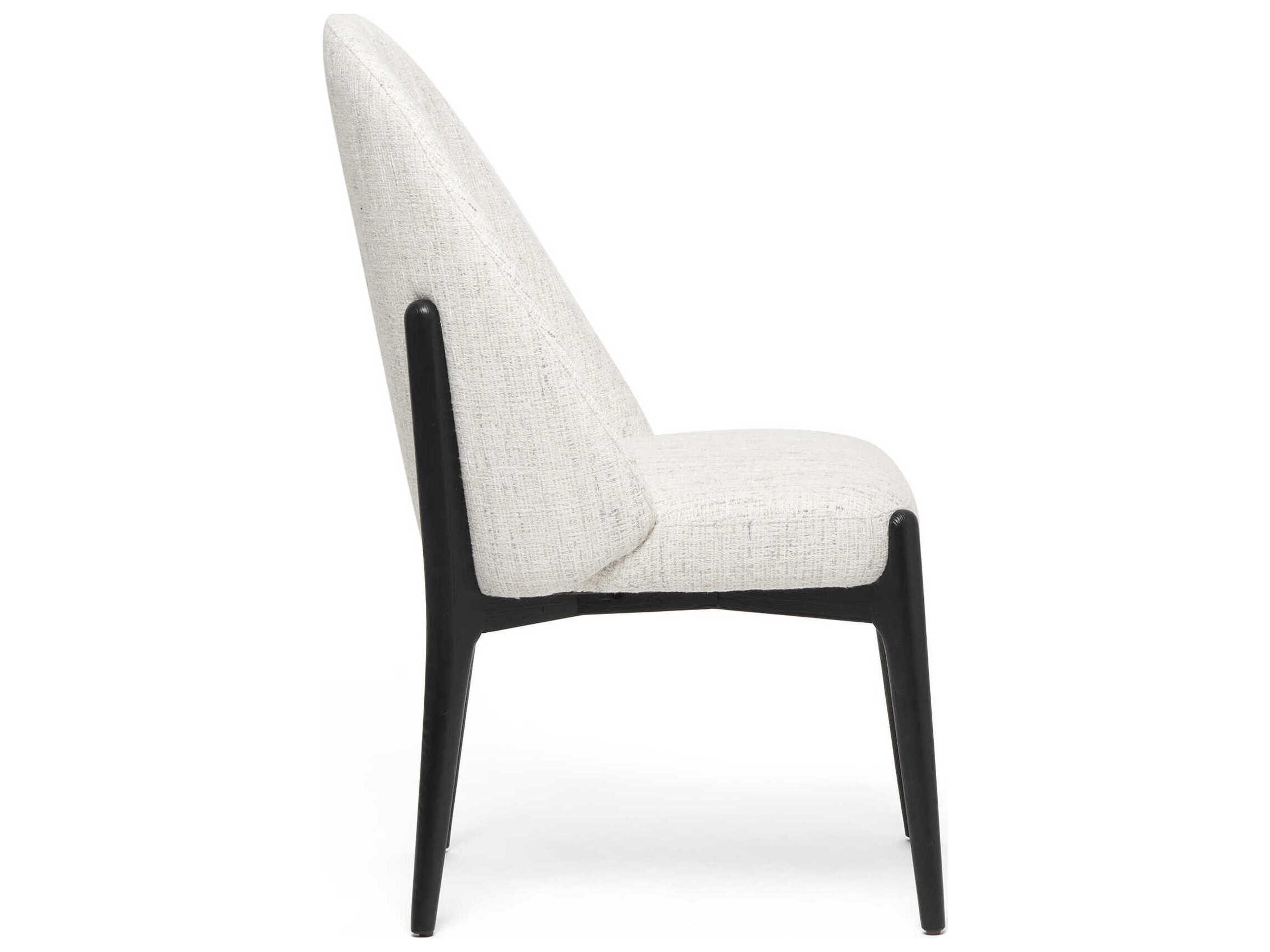Interlude Home Oakley Ash Wood Black Upholstered Armless Dining Chair