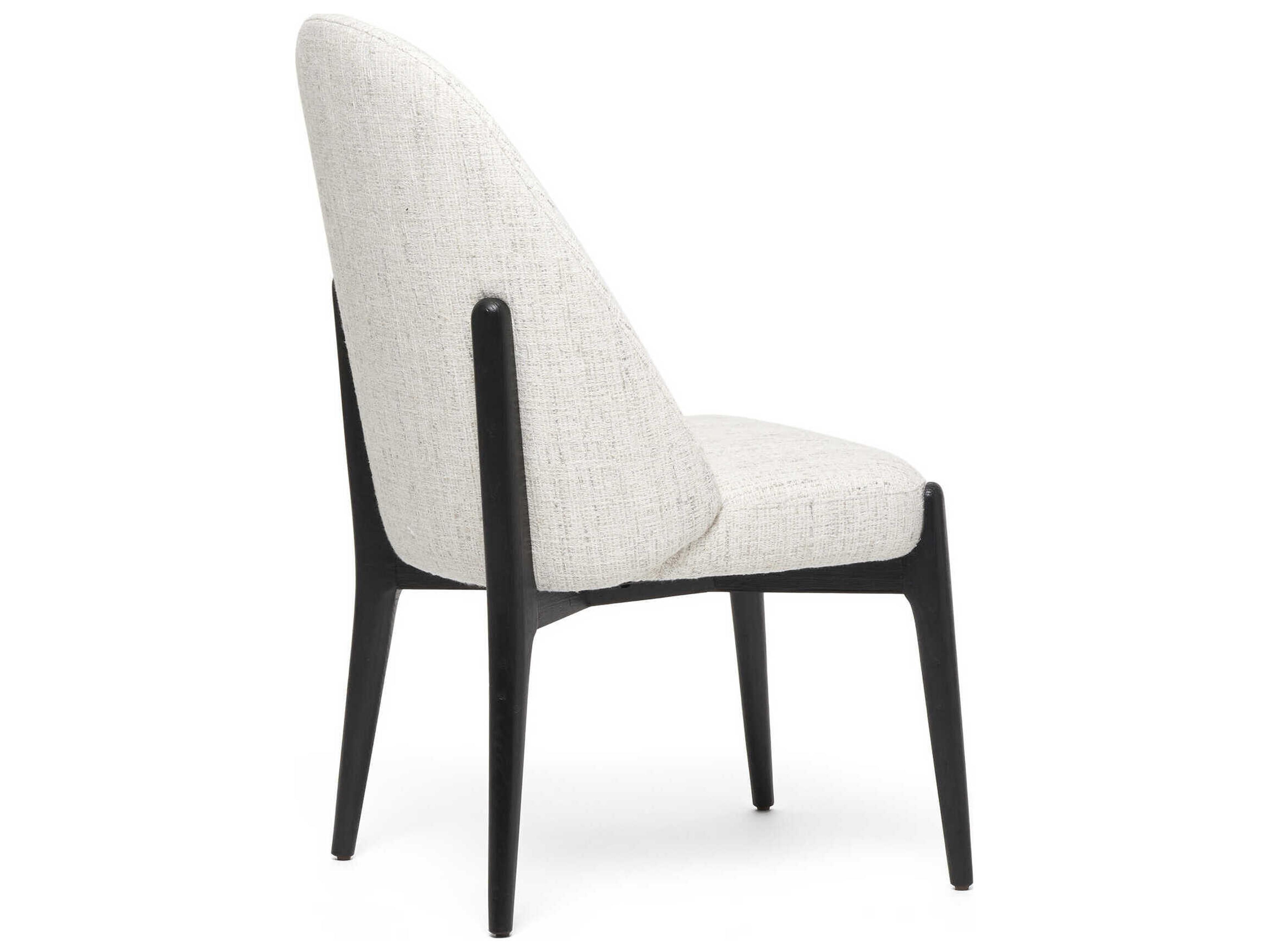 Interlude Home Oakley Ash Wood Black Upholstered Armless Dining Chair