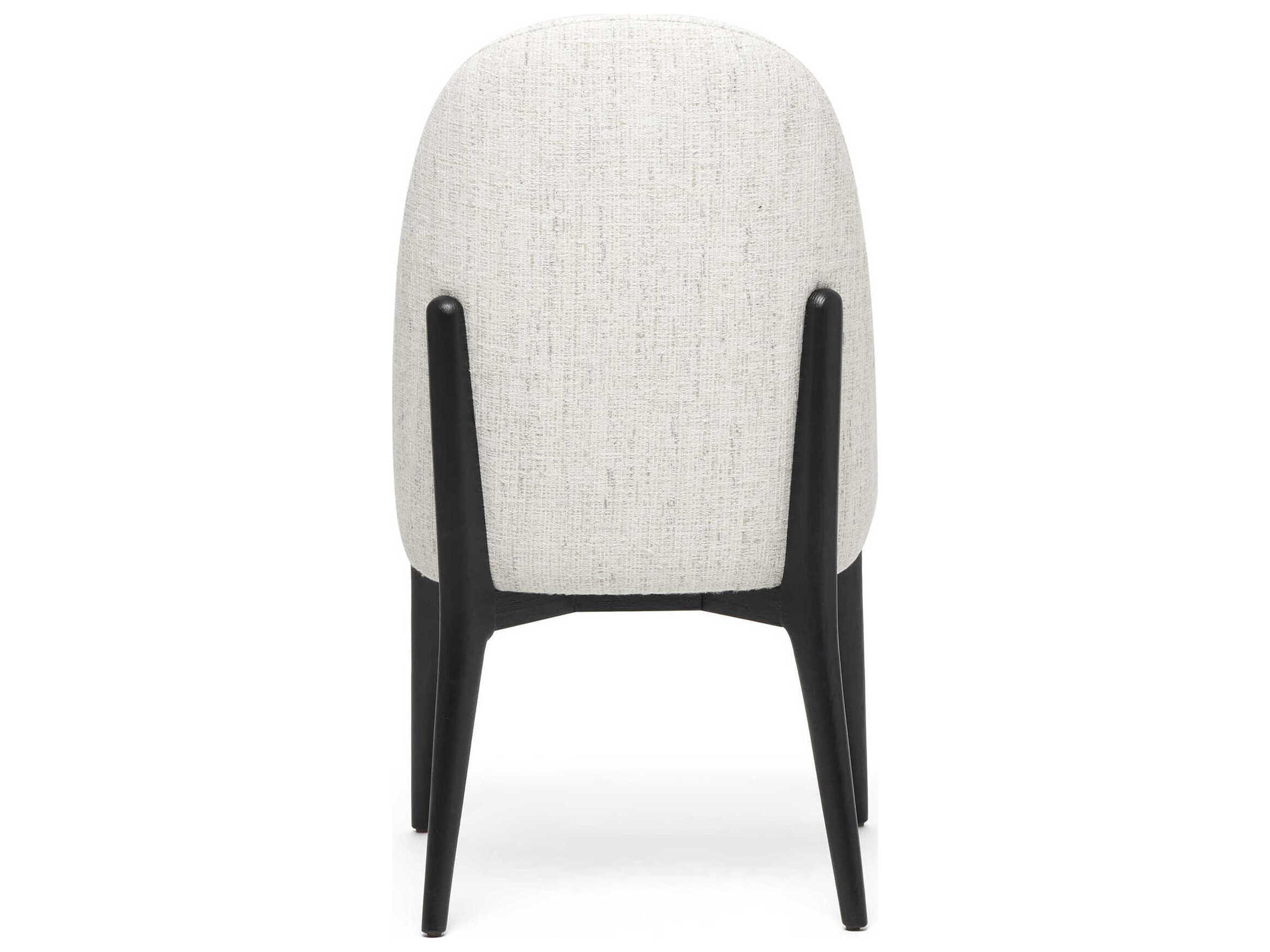 Interlude Home Oakley Ash Wood Black Upholstered Armless Dining Chair