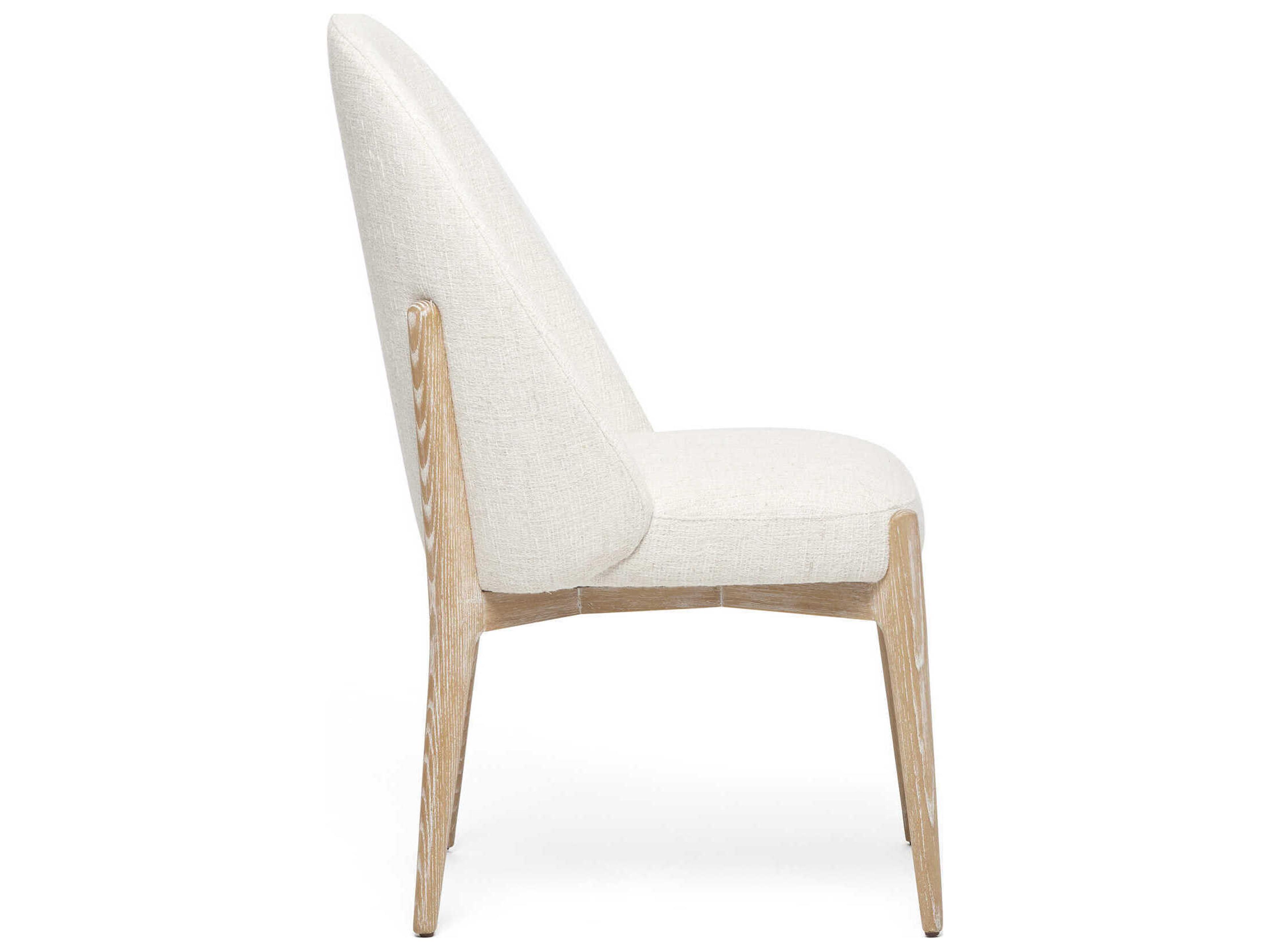 Interlude Home Oakley Ash Wood Beige Upholstered Armless Dining Chair