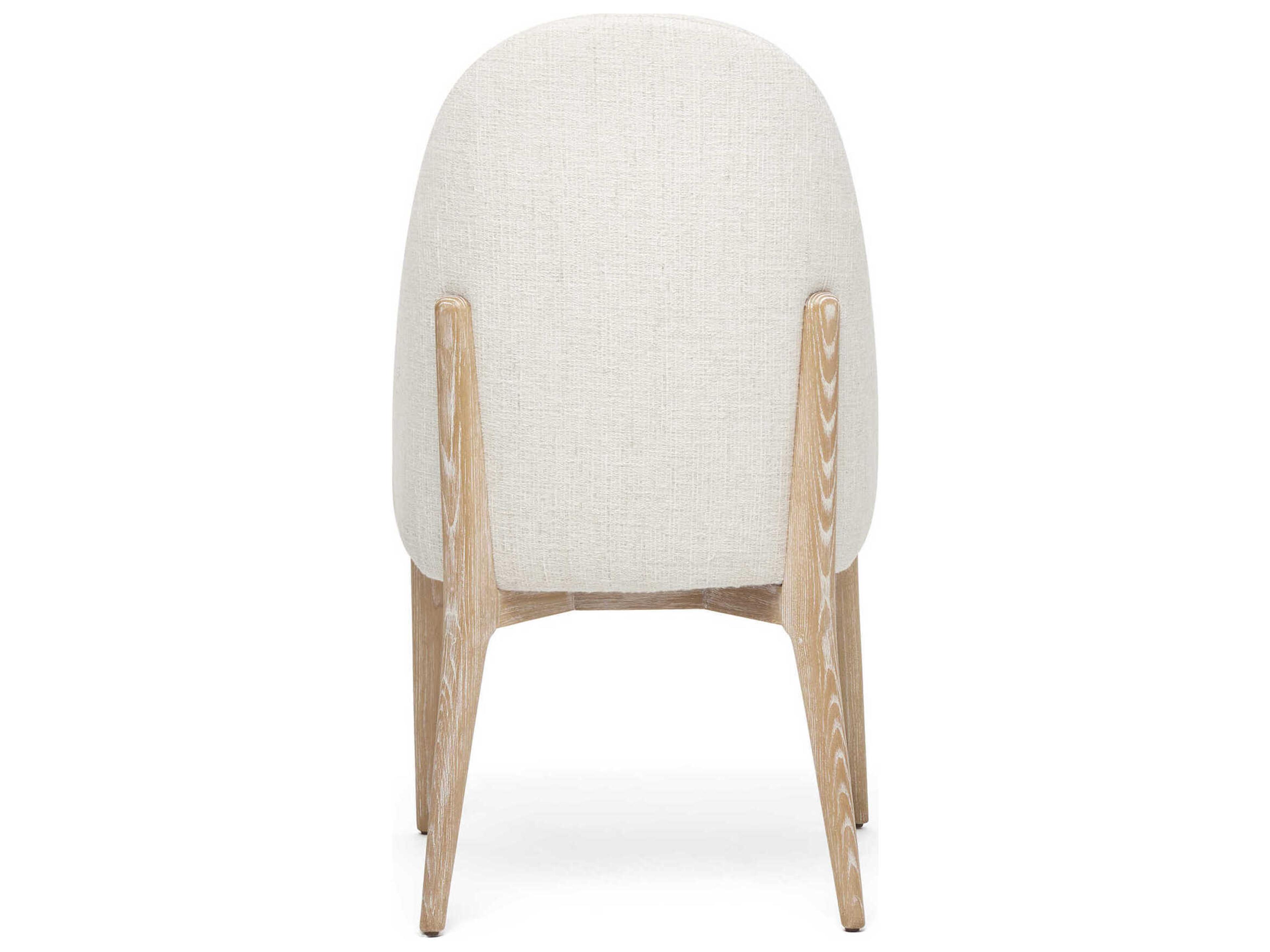 Interlude Home Oakley Ash Wood Beige Upholstered Armless Dining Chair
