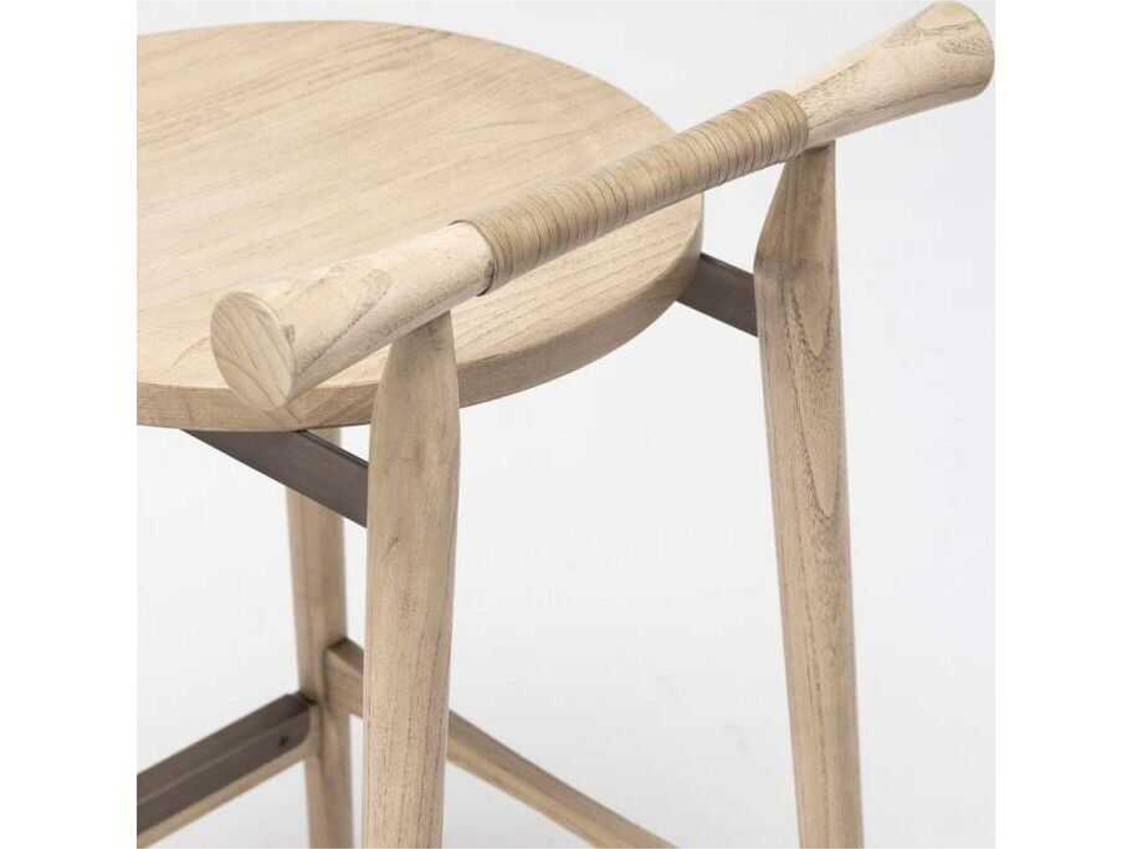 Interlude Home Madeira Sungkai Wood Counter Stool