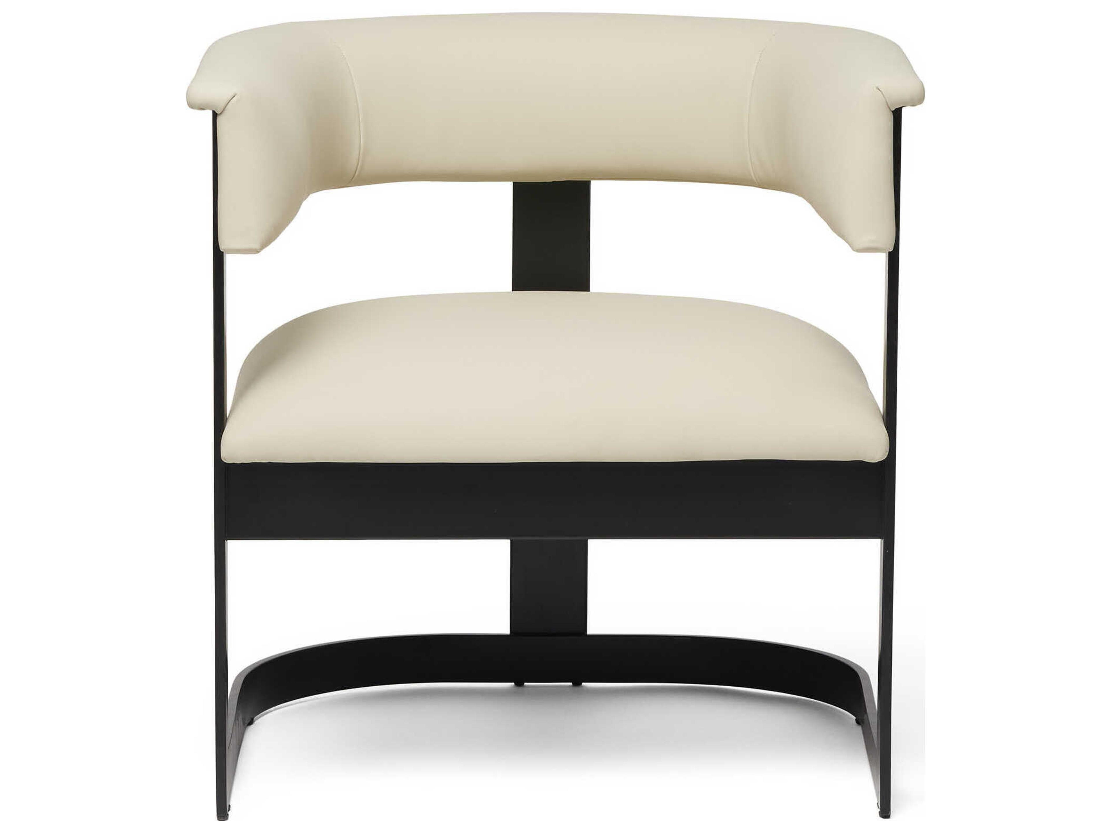Interlude Home Darcy Black Leather Accent Chair