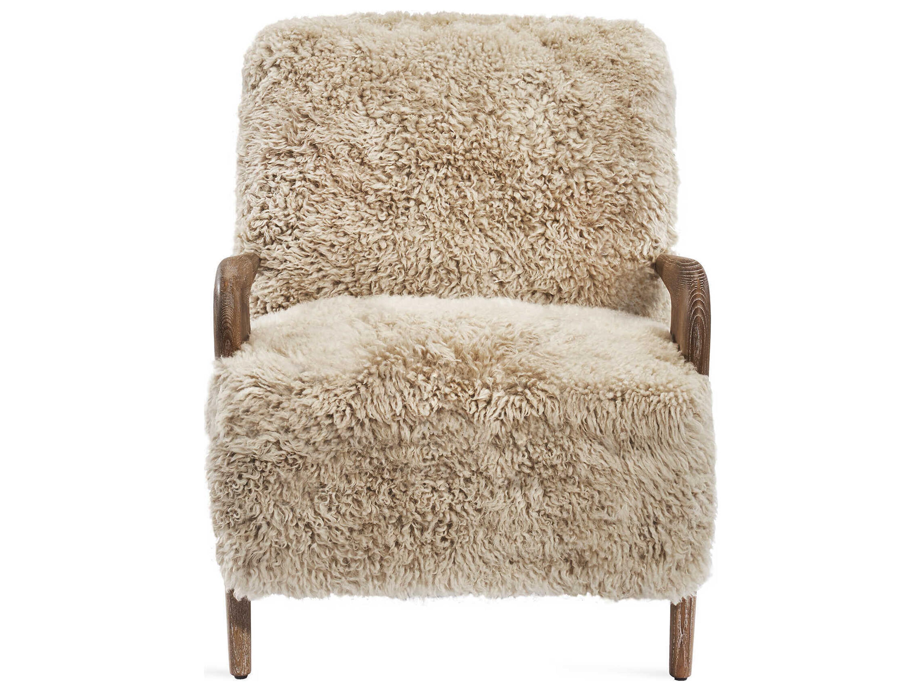 Interlude Home Angelica Brown Leather Accent Chair