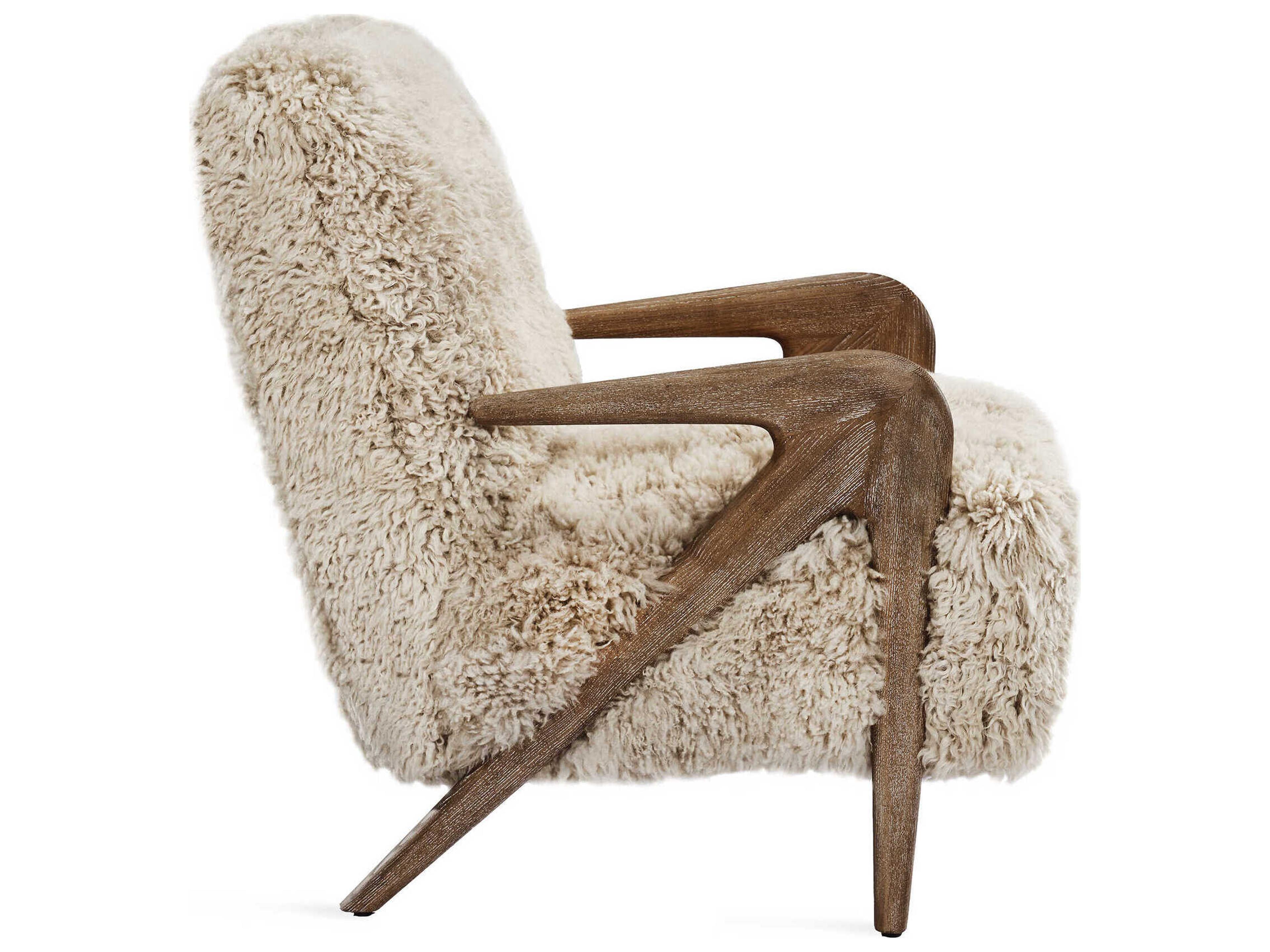 Interlude Home Angelica Brown Leather Accent Chair