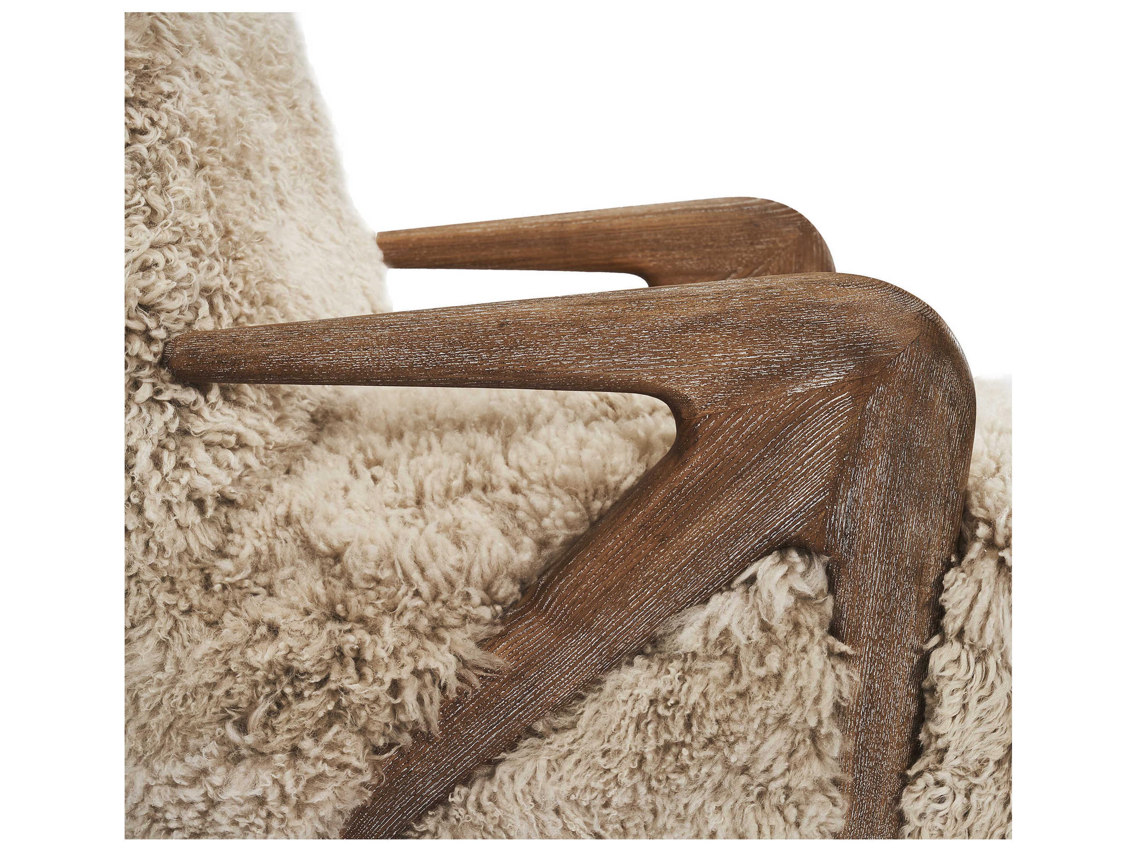 Interlude Home Angelica Brown Leather Accent Chair