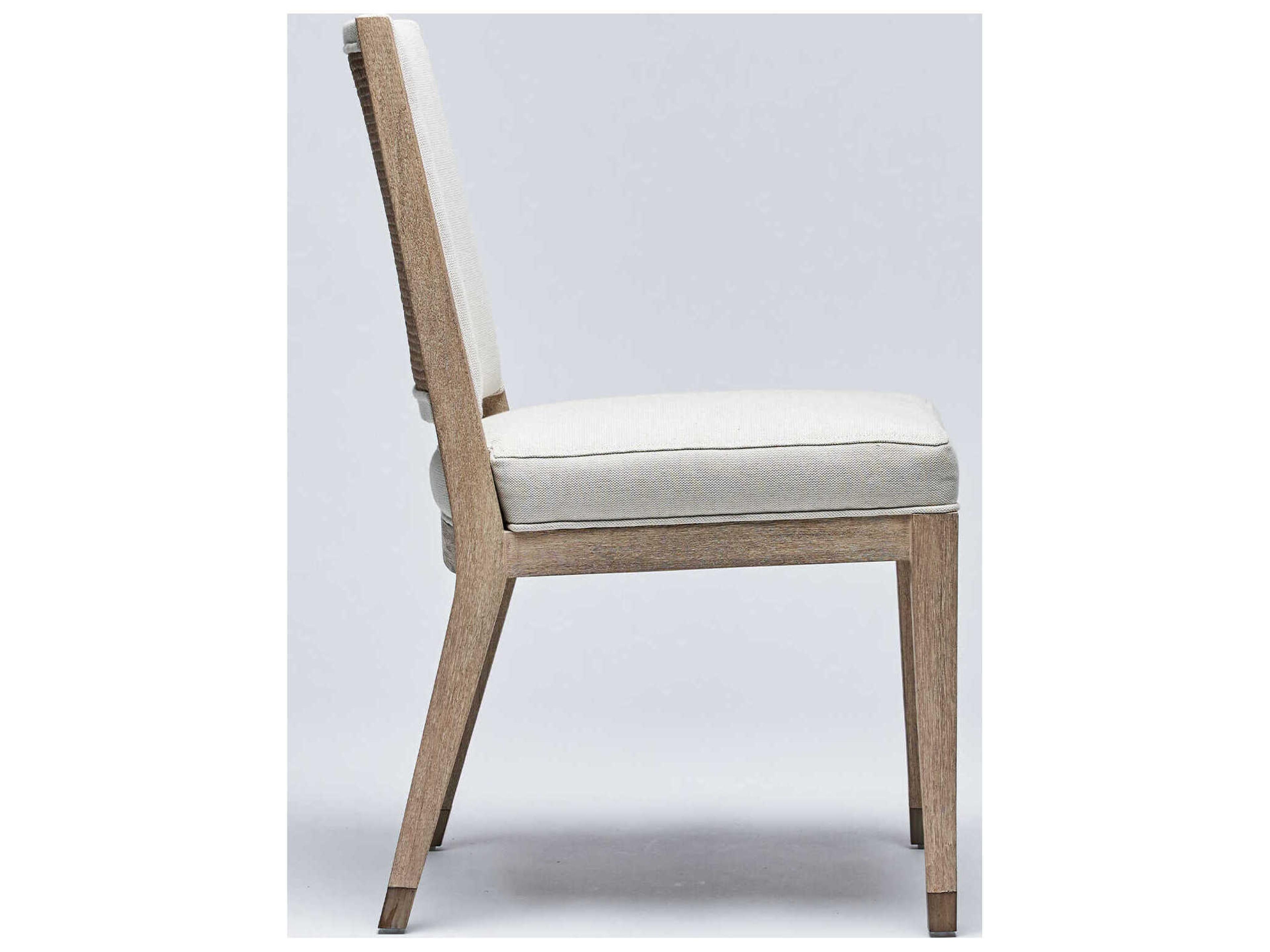 Interlude Home Largo Mahogany Wood White Upholstered Armless Dining Chair