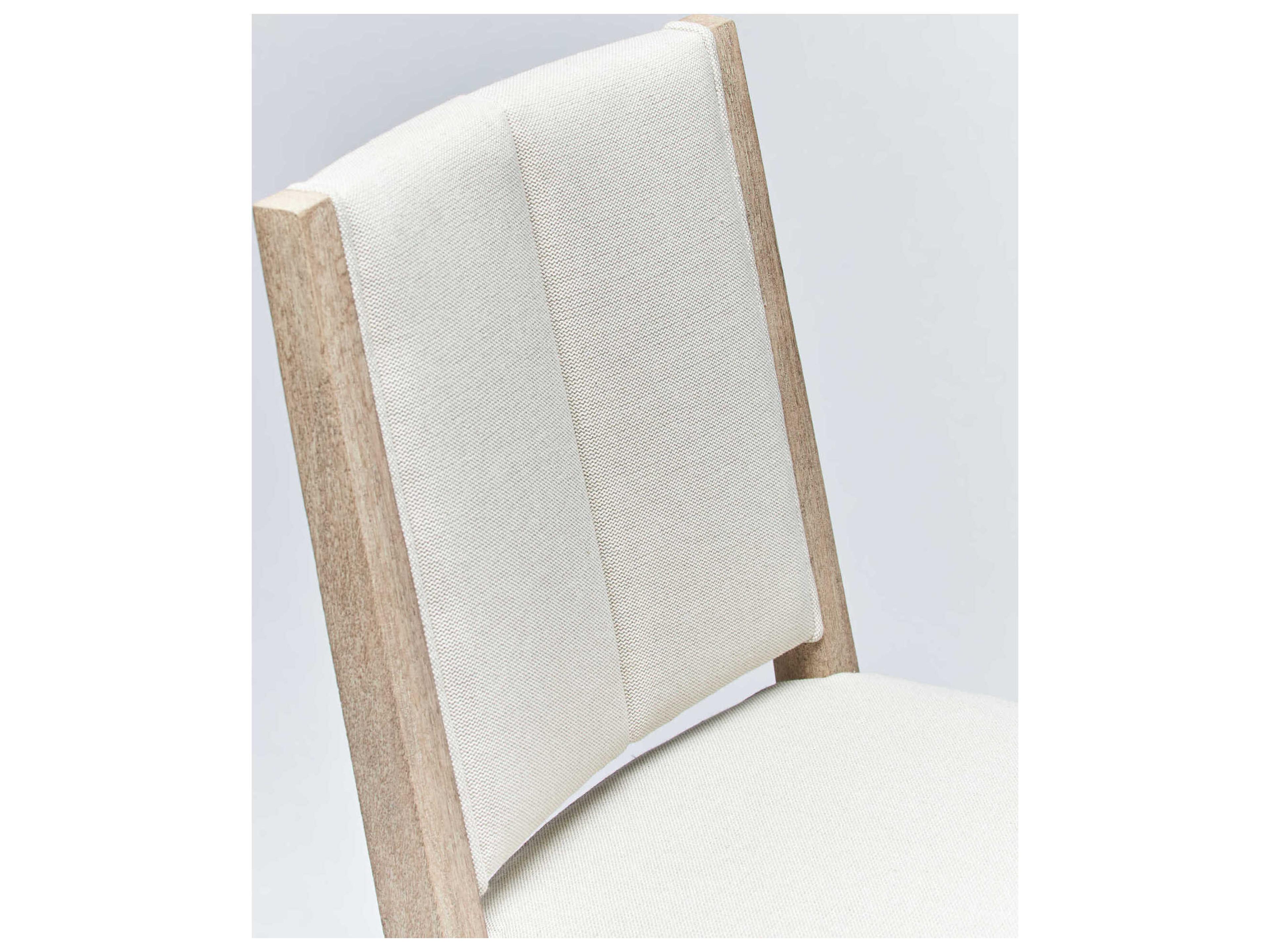 Interlude Home Largo Mahogany Wood White Upholstered Armless Dining Chair