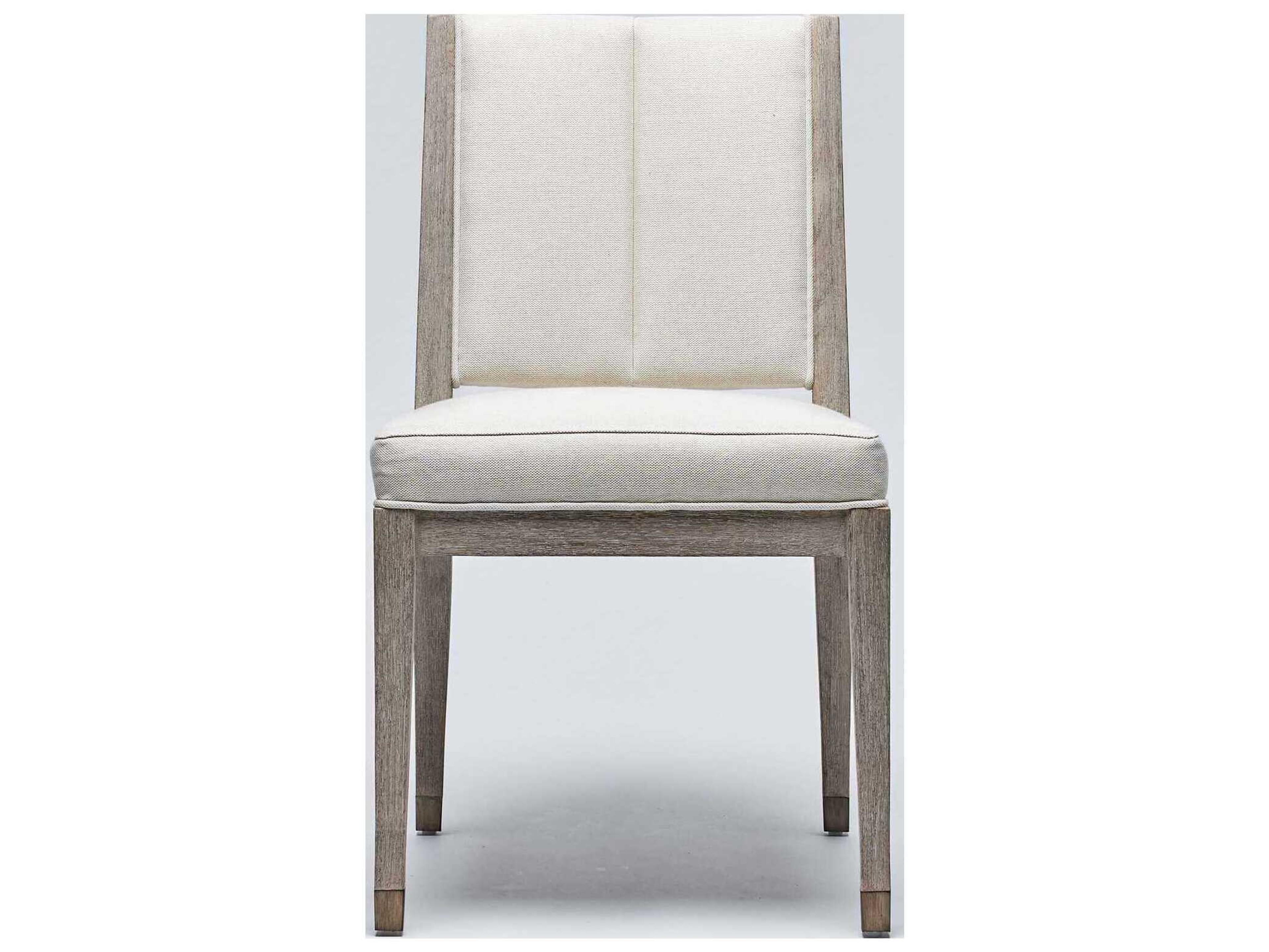 Interlude Home Largo Mahogany Wood Gray Upholstered Armless Dining Chair
