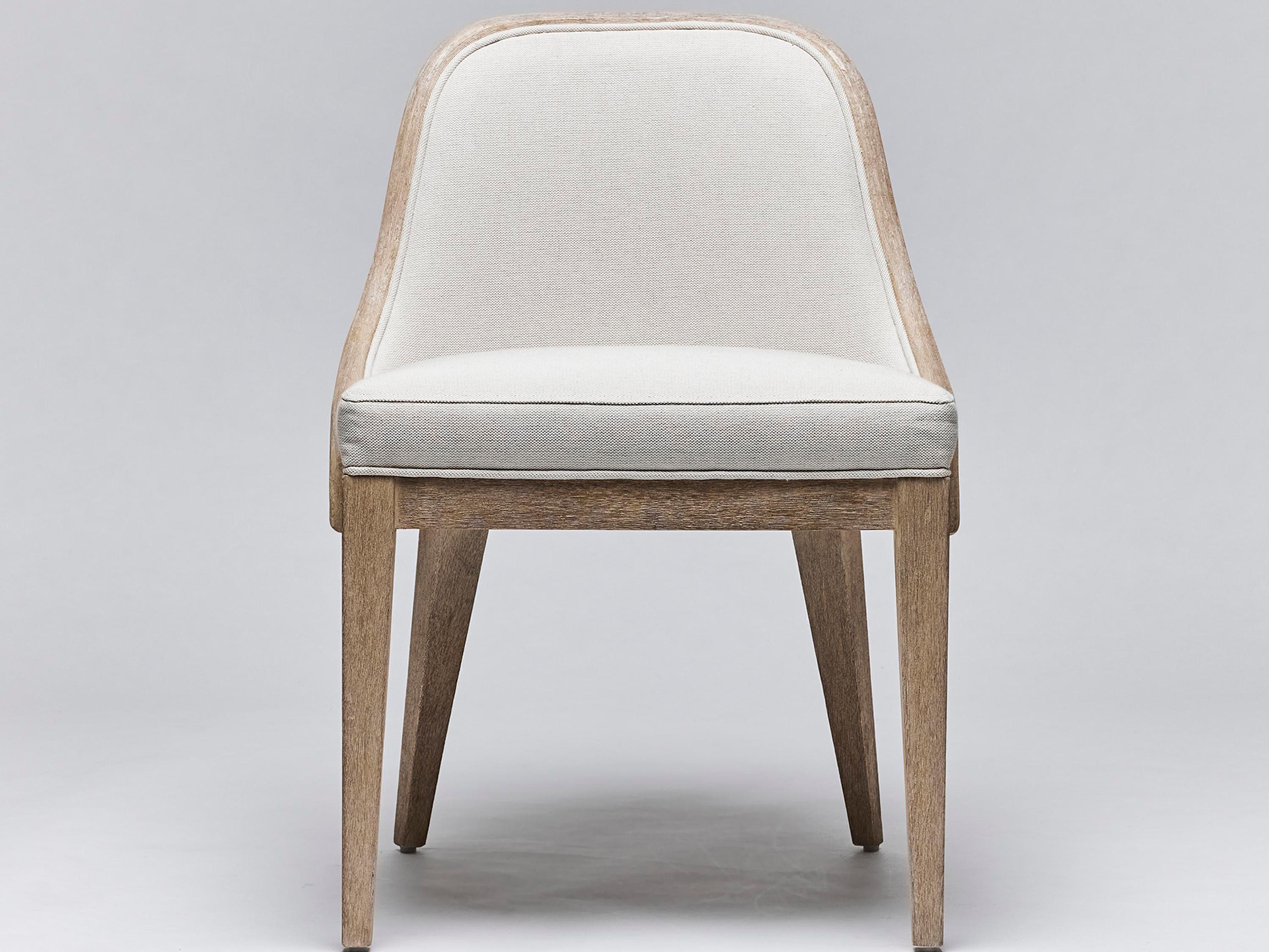 Interlude Home Siesta Mahogany Wood Natural Upholstered Armless Dining Chair