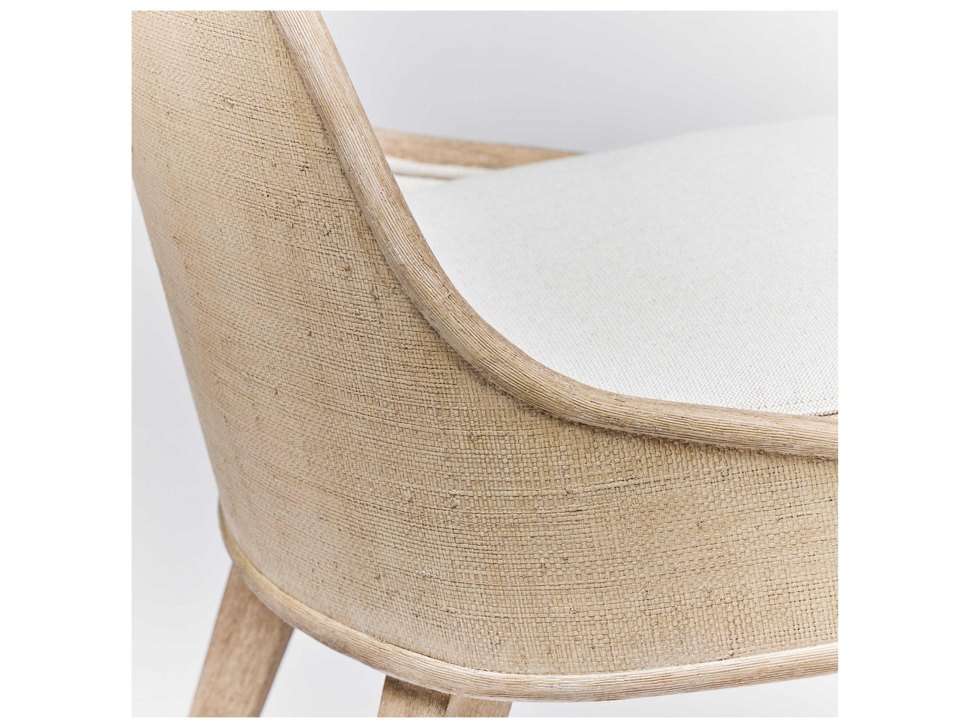 Interlude Home Siesta Mahogany Wood Natural Upholstered Armless Dining Chair