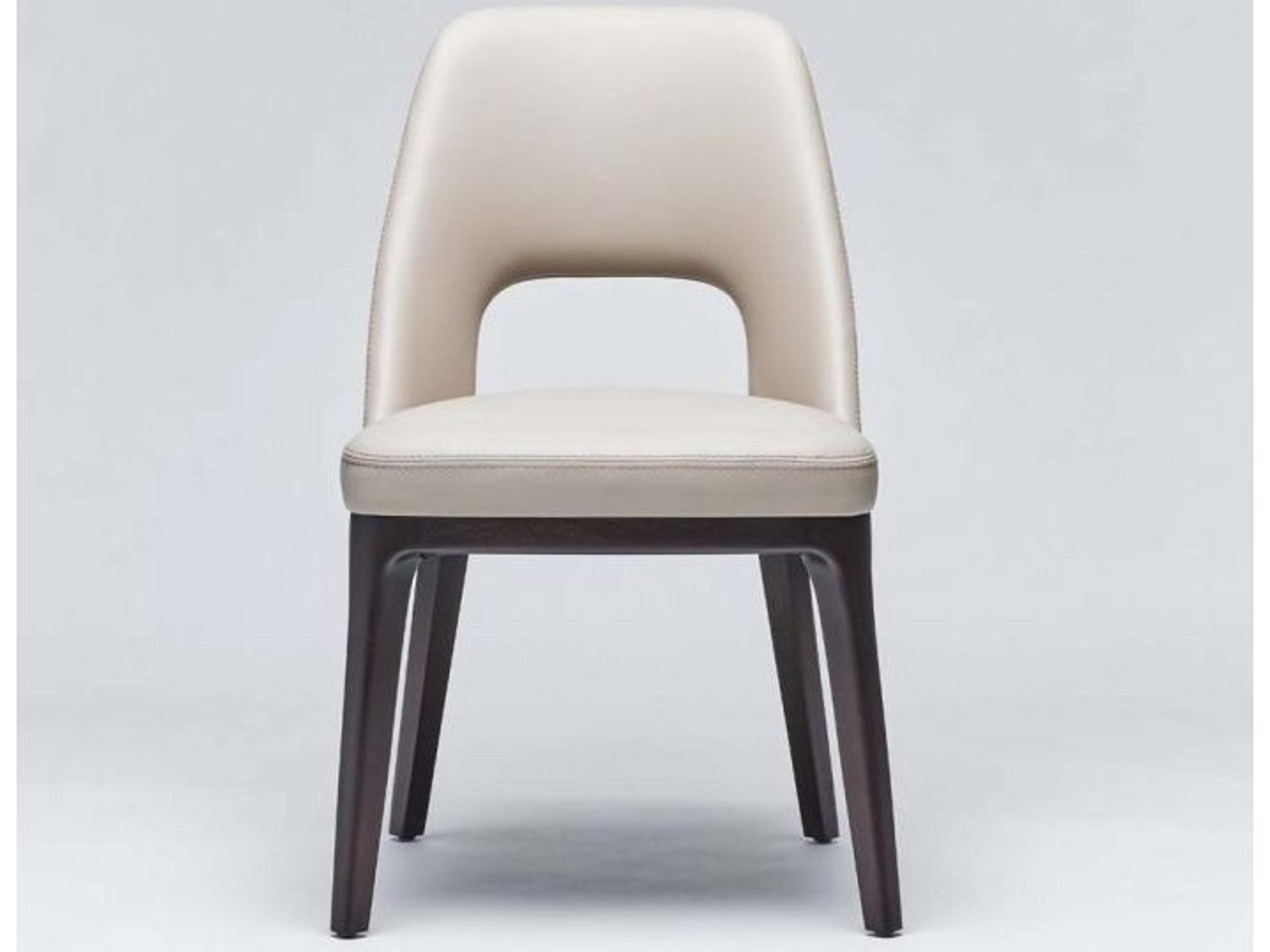 Interlude Home Canton Leather Mahogany Wood Beige Upholstered Side Dining Chair