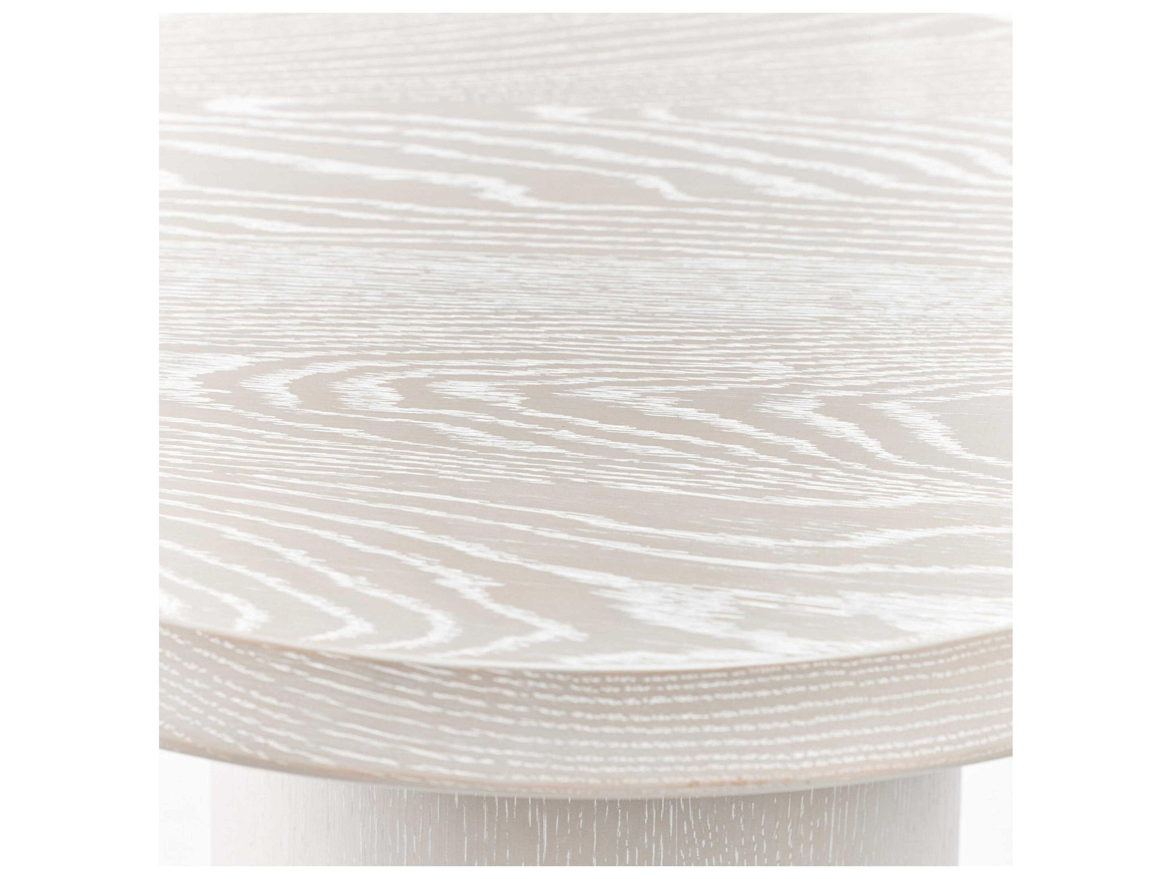 Interlude Home Hunt Round Wood Cliffside Grey Classic Bronze End Table