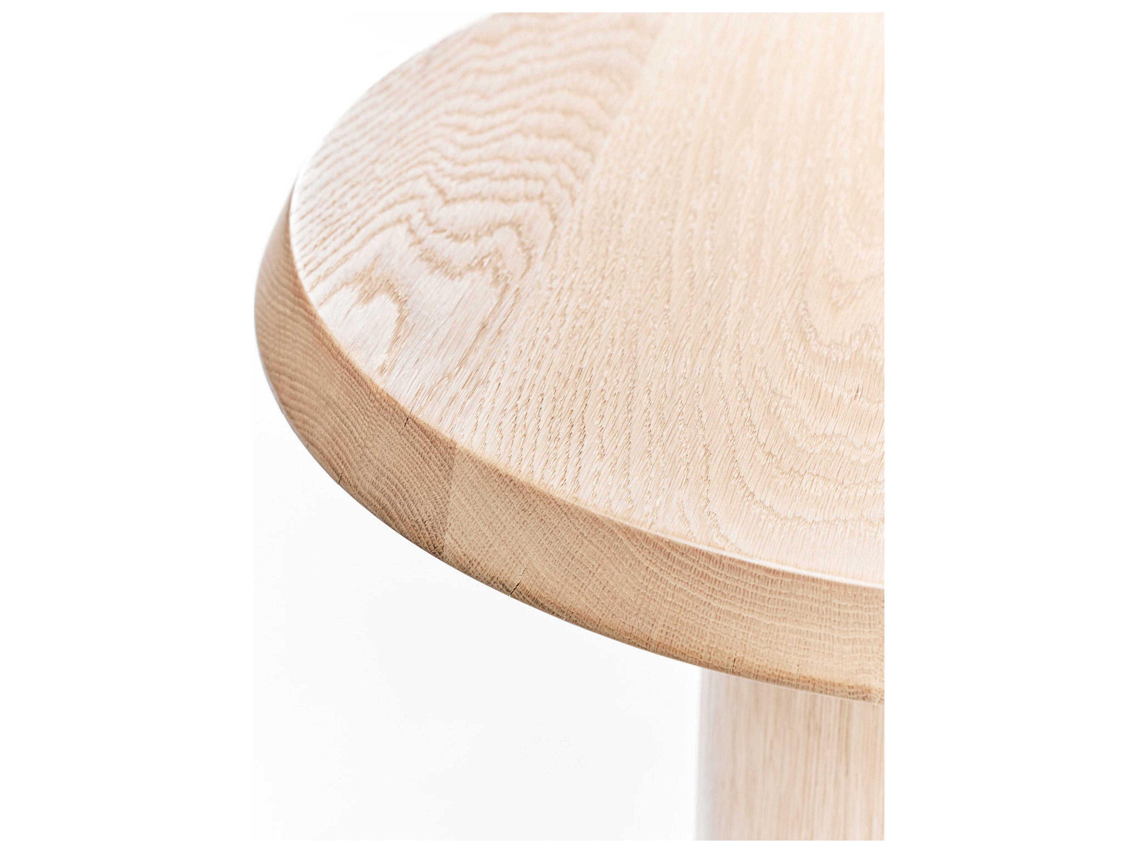 Interlude Home Hunt Round Wood Simply Natural Classic Bronze End Table