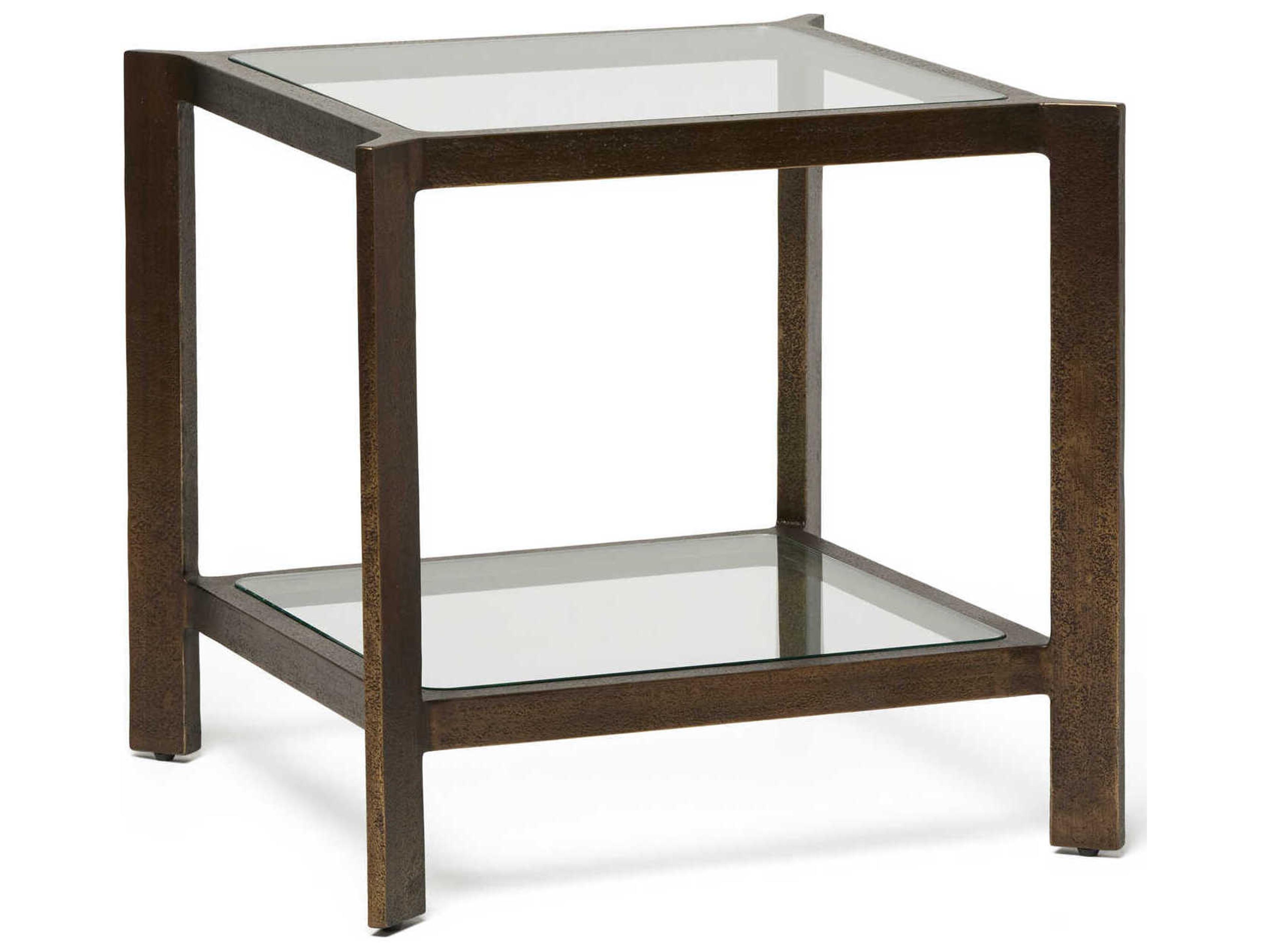 Linley Square Deep Bronze Clear Glass End Table