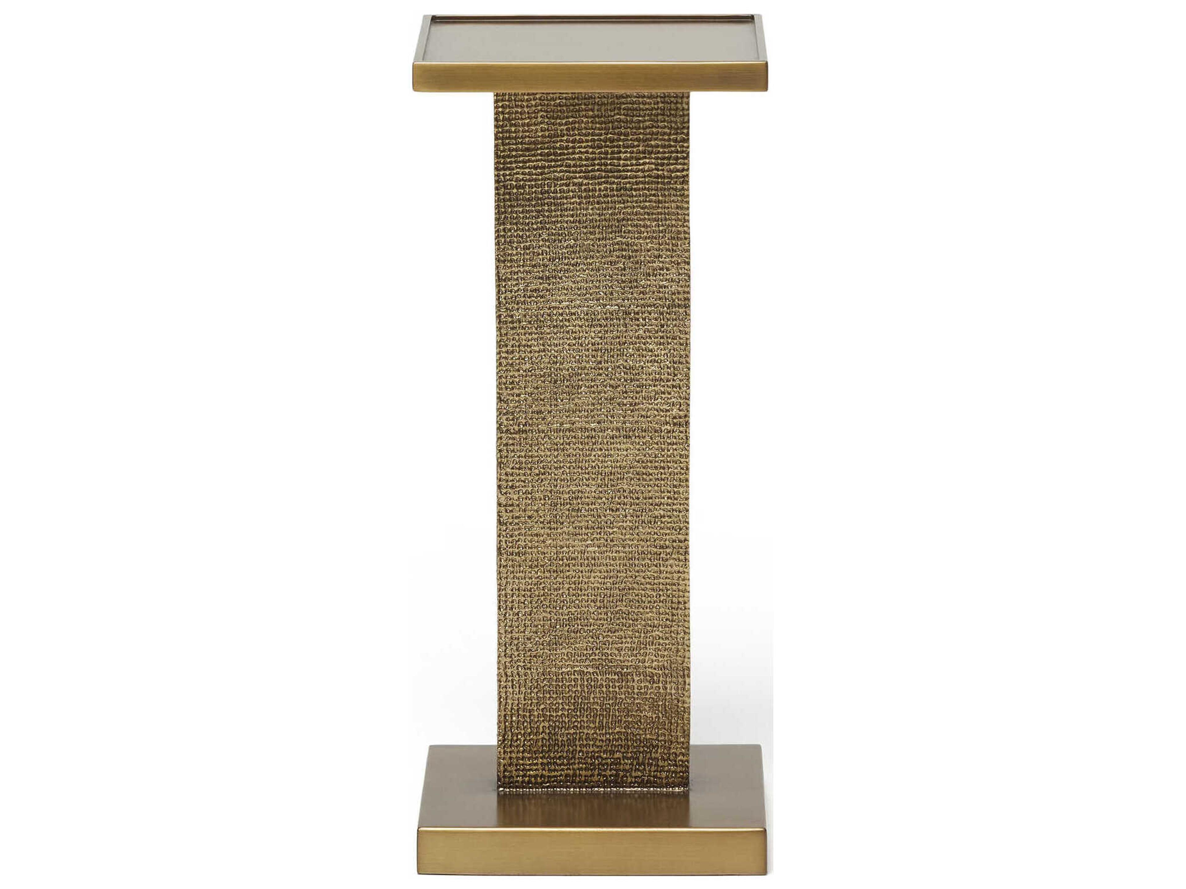 Interlude Home Greggs Square Metal Golden Bronze End Table