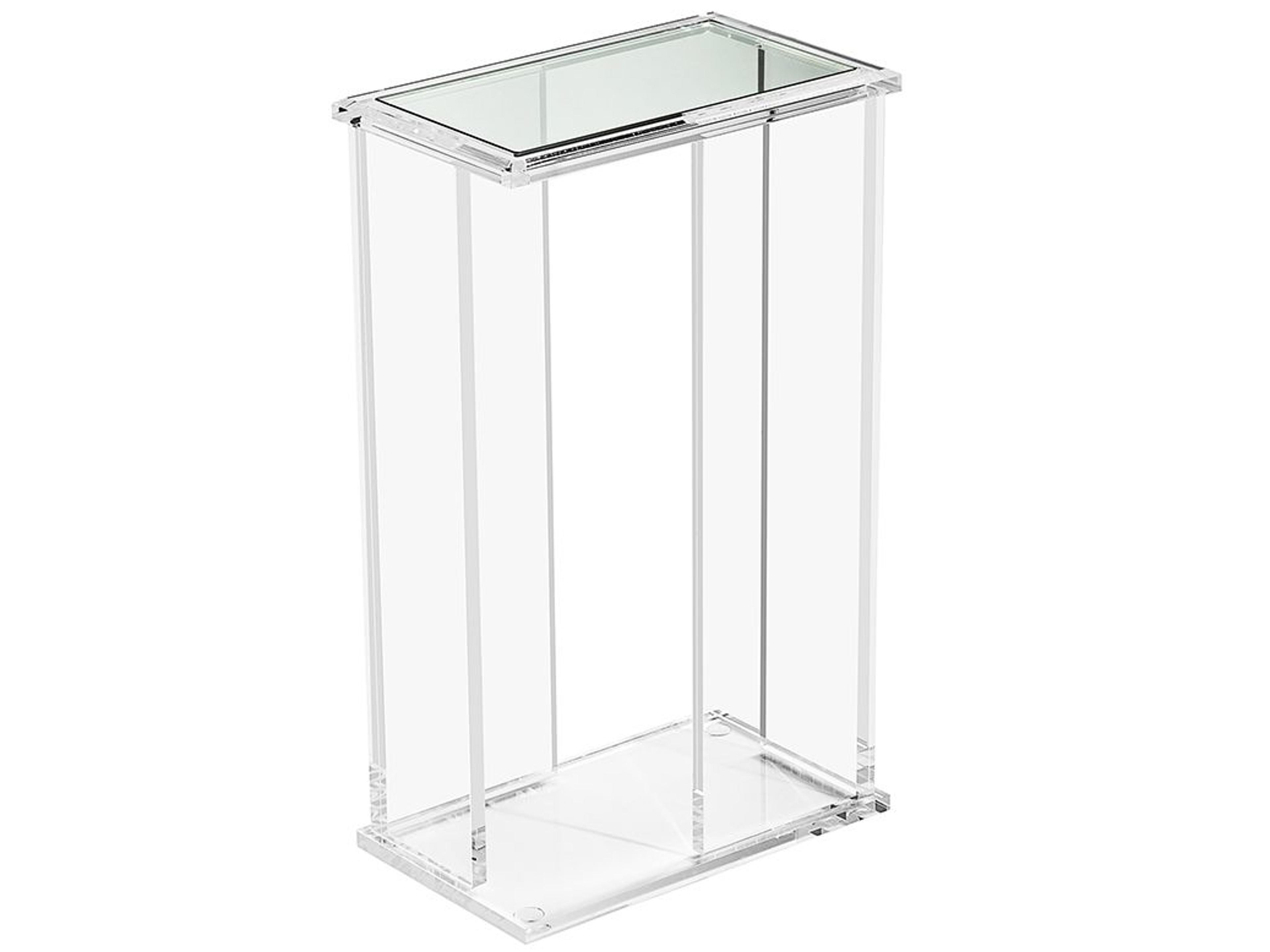 Mercer Rectangular Drink Table in Clear Lucite and Glass