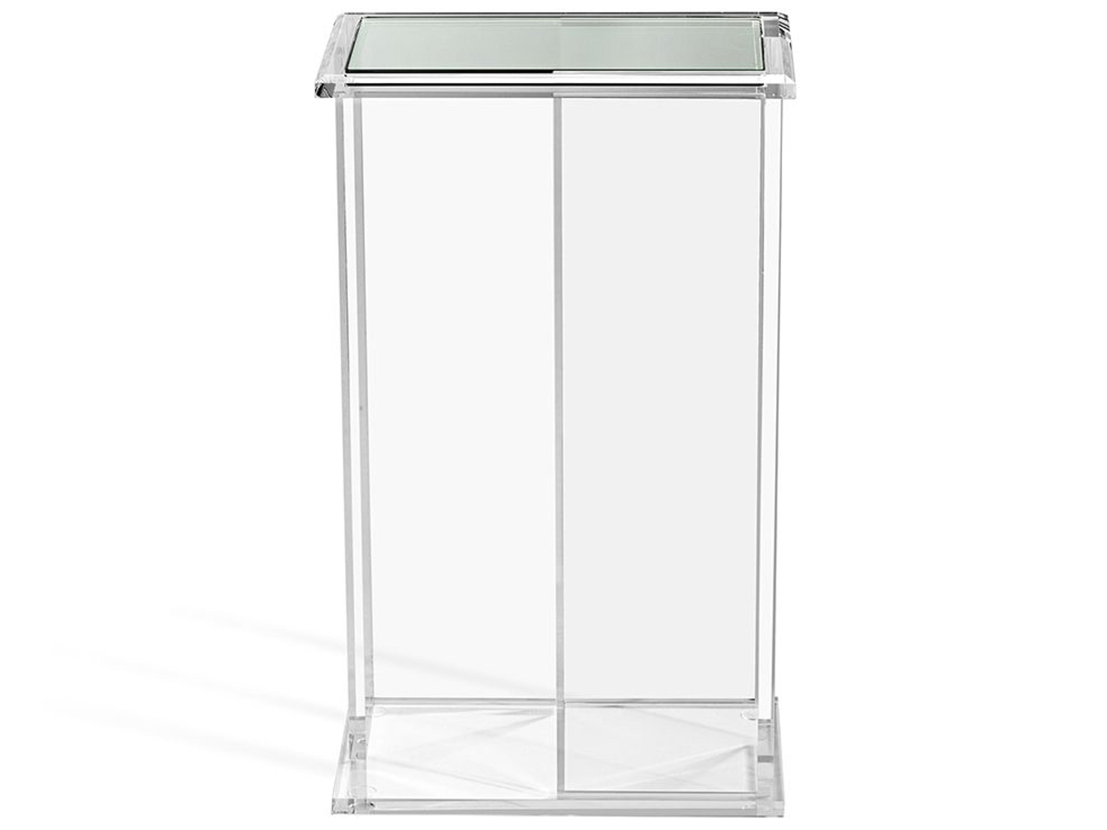 Interlude Home Rectangular Clear Glass End Table