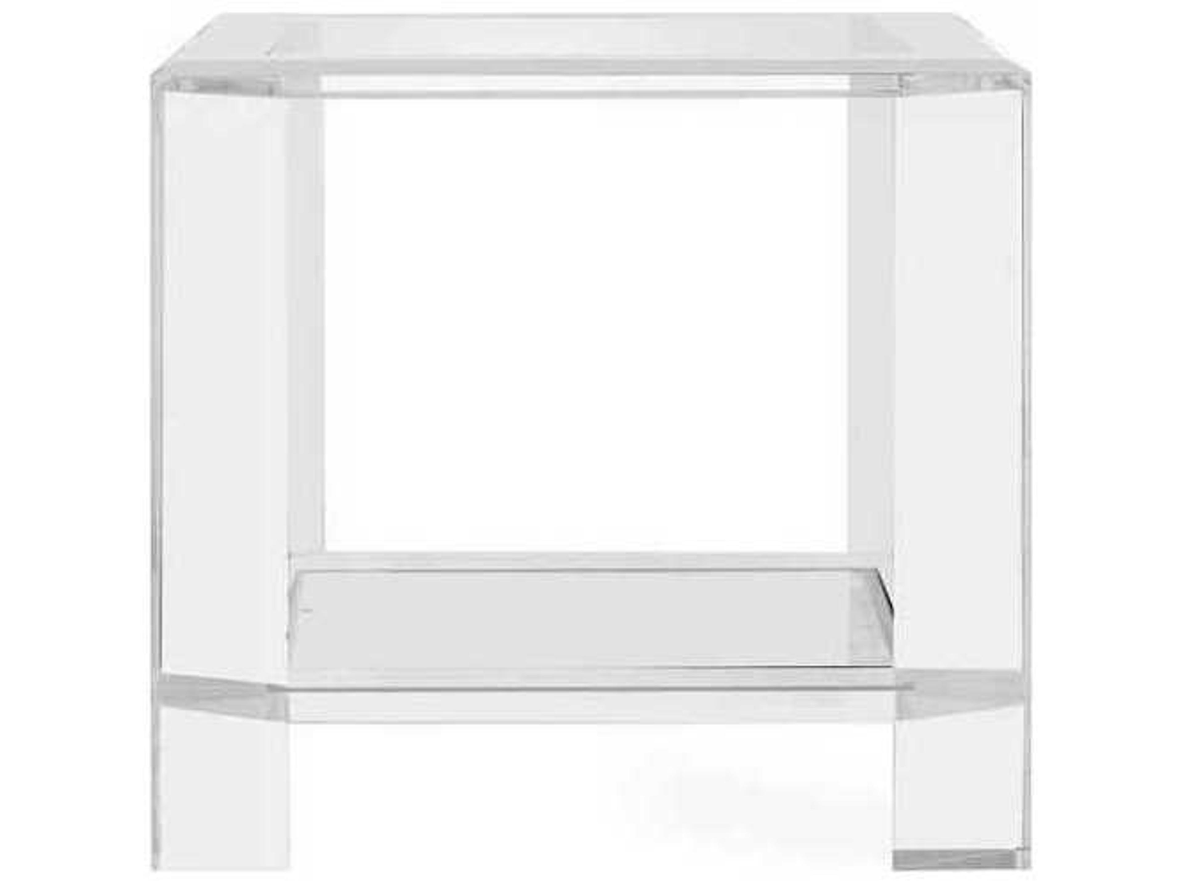 Interlude Home Square Clear Glass End Table