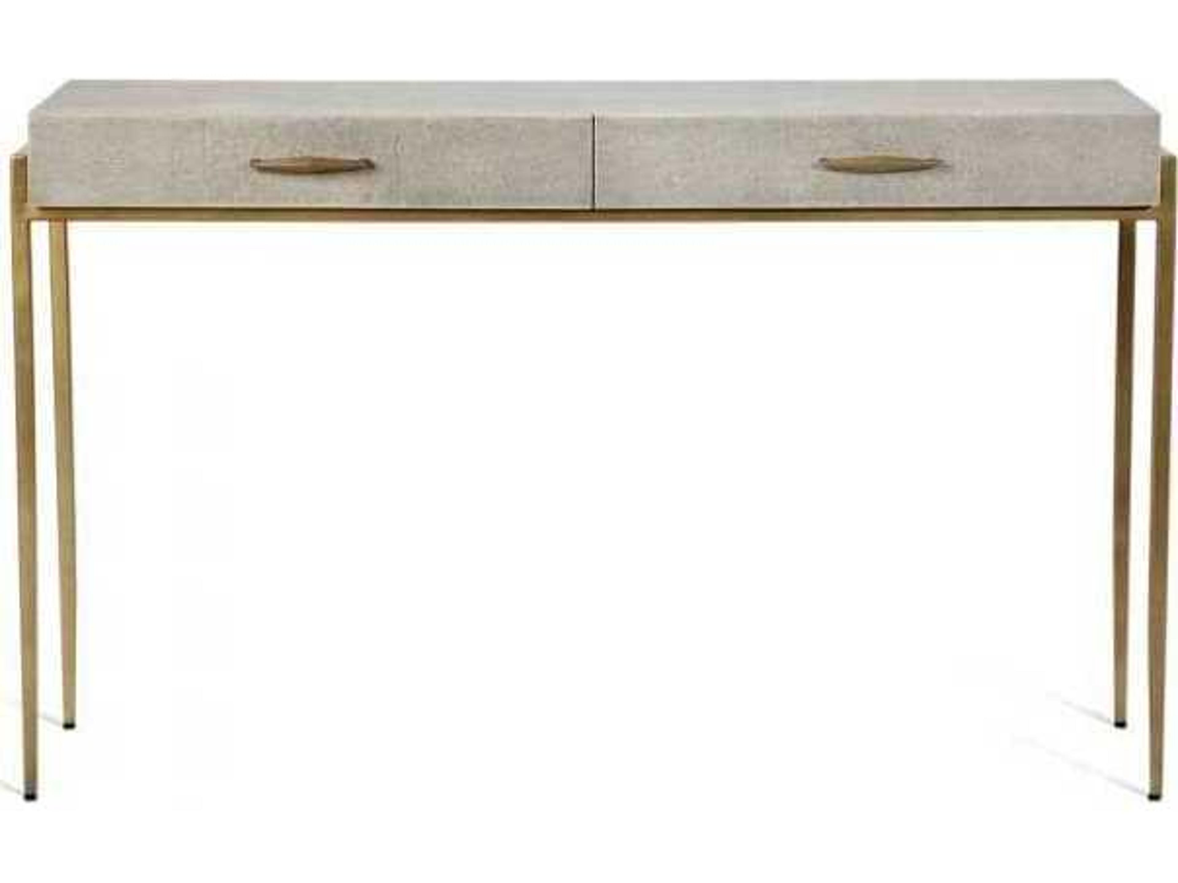 Interlude Home Gold Leaf Truffled Taupe Brown Secretary Desk