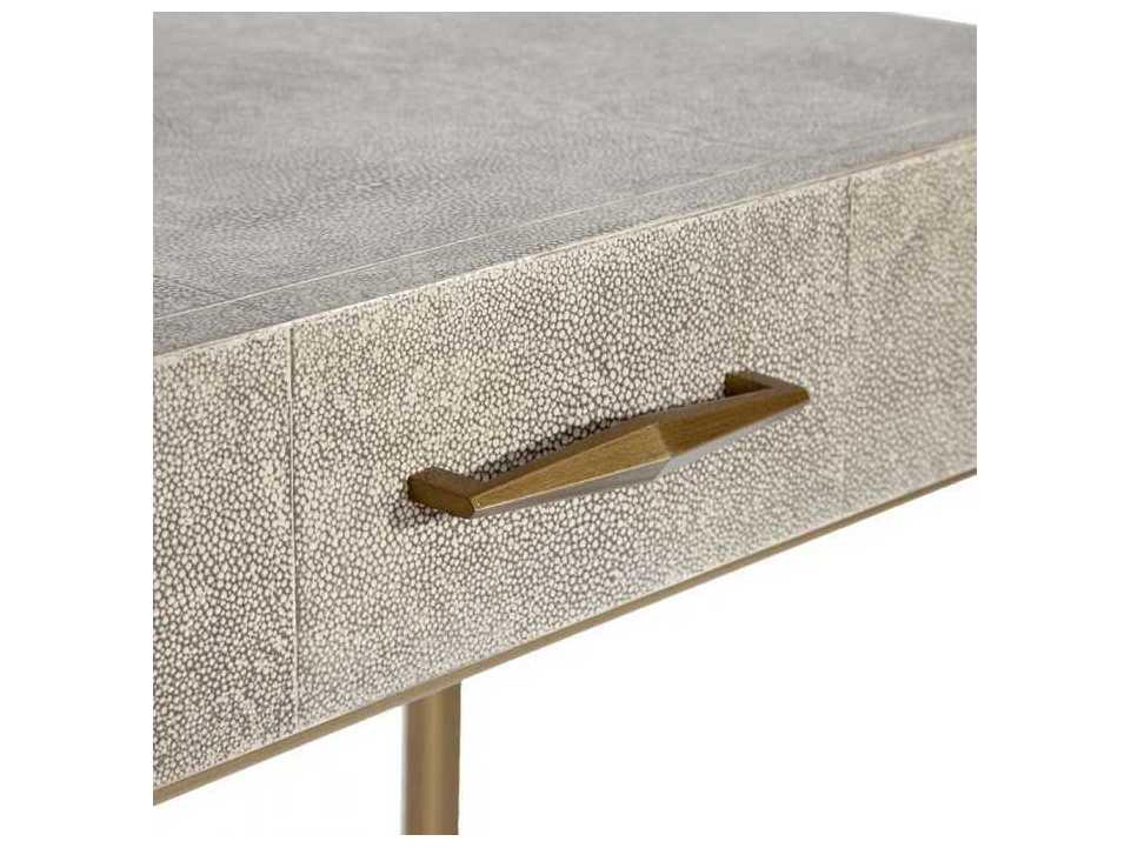 Interlude Home Gold Leaf Truffled Taupe Brown Secretary Desk
