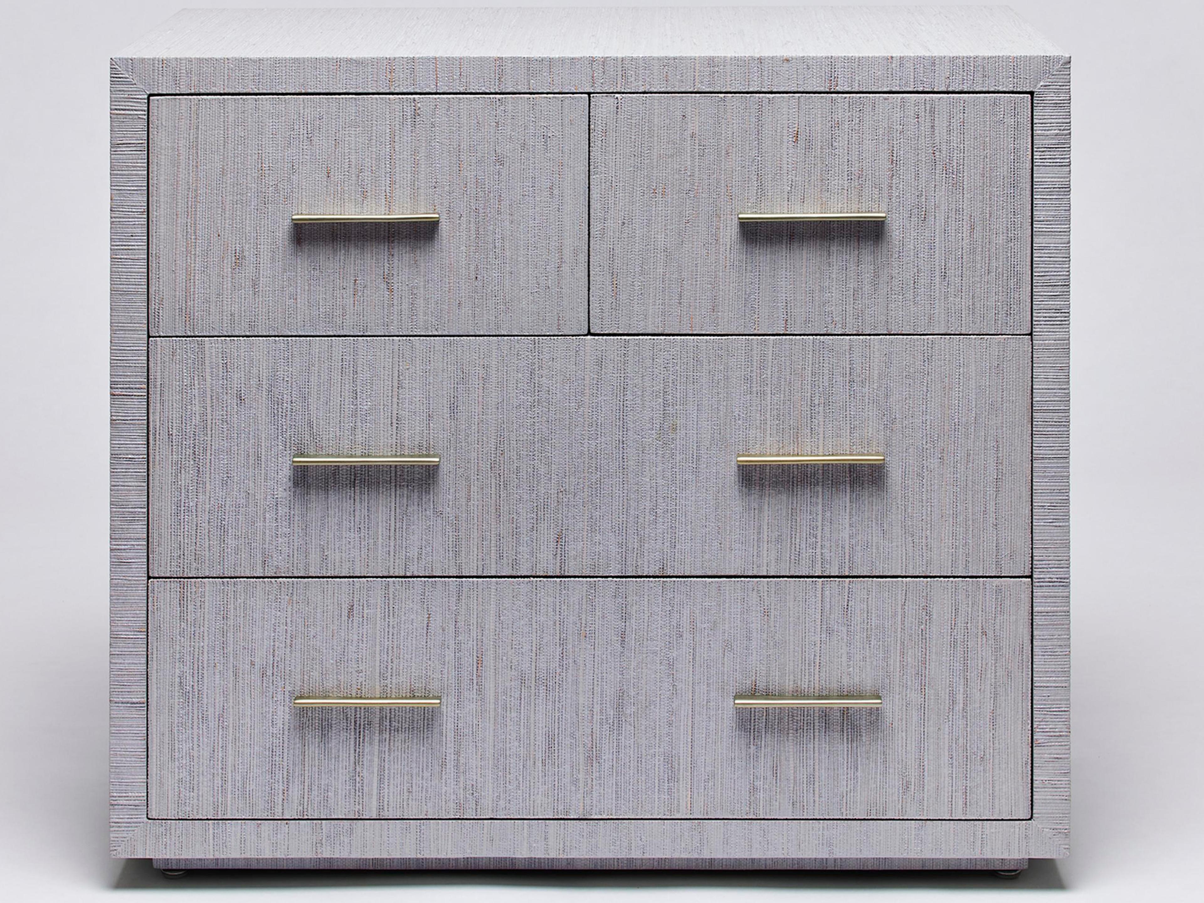 Interlude Home Livia 4-Drawers Mist Champagne Silver Gray Accent Chest