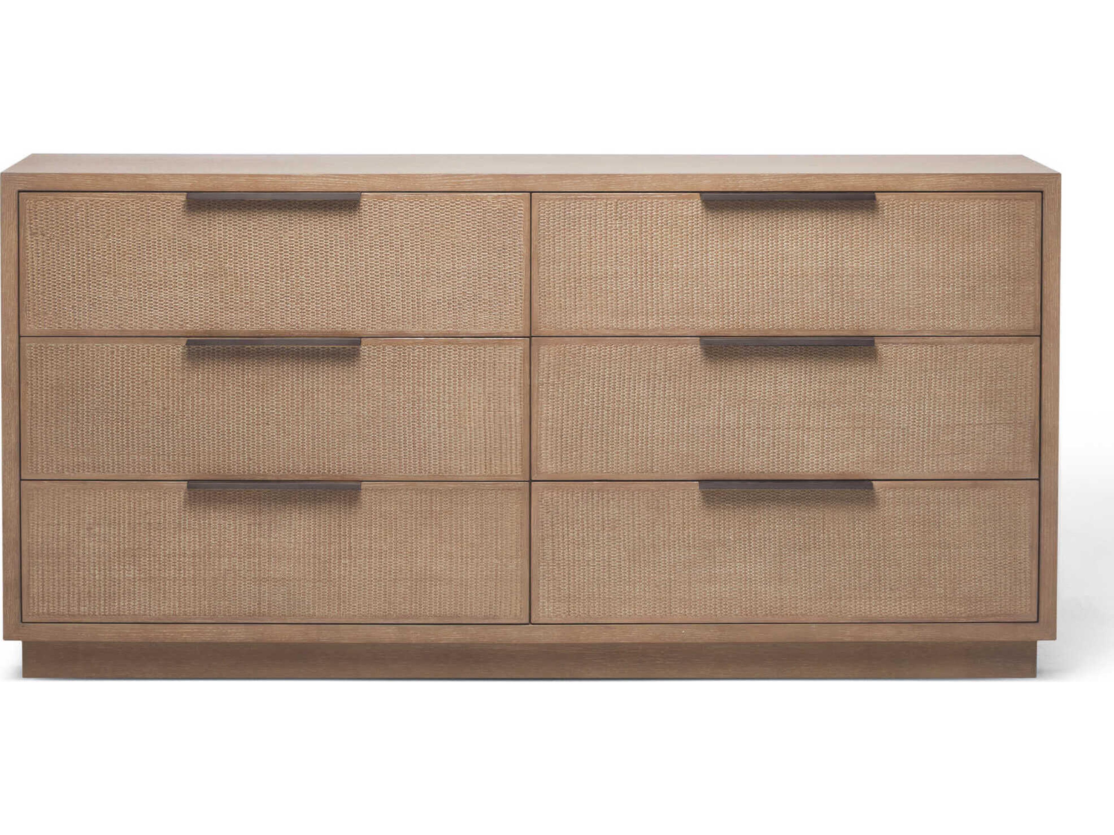 Interlude Home Holmes 6-Drawers Brown Oak Wood Double Dresser