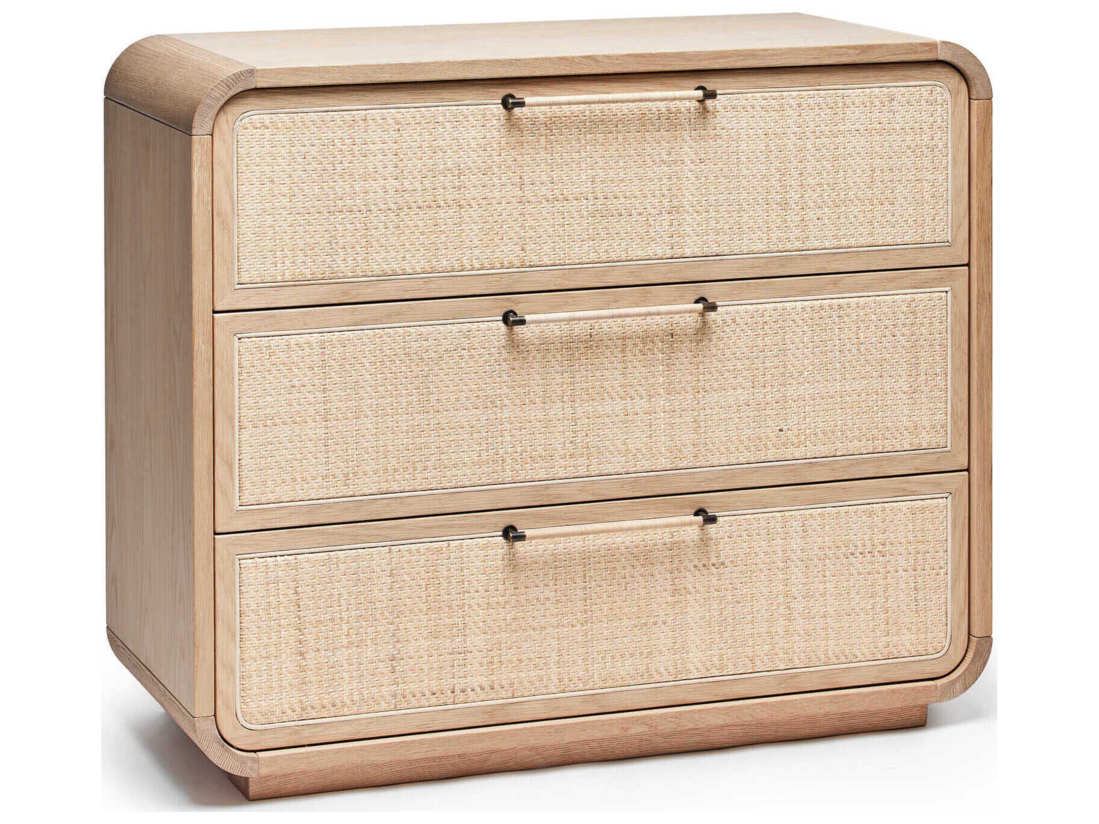 Marsh 3-Drawers Beige Oak Wood Dresser