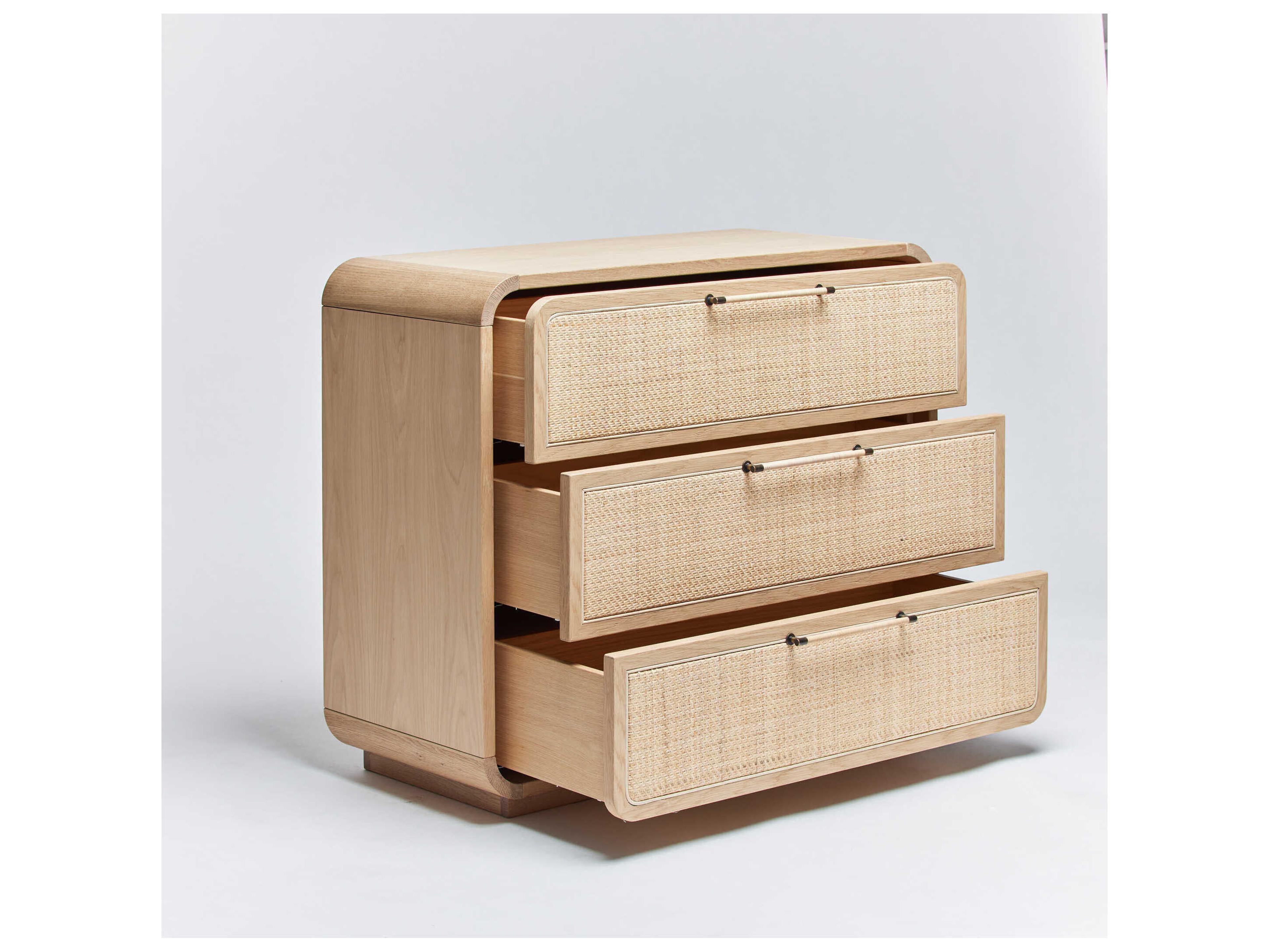 Interlude Home Marsh 3-Drawers Beige Oak Wood Dresser