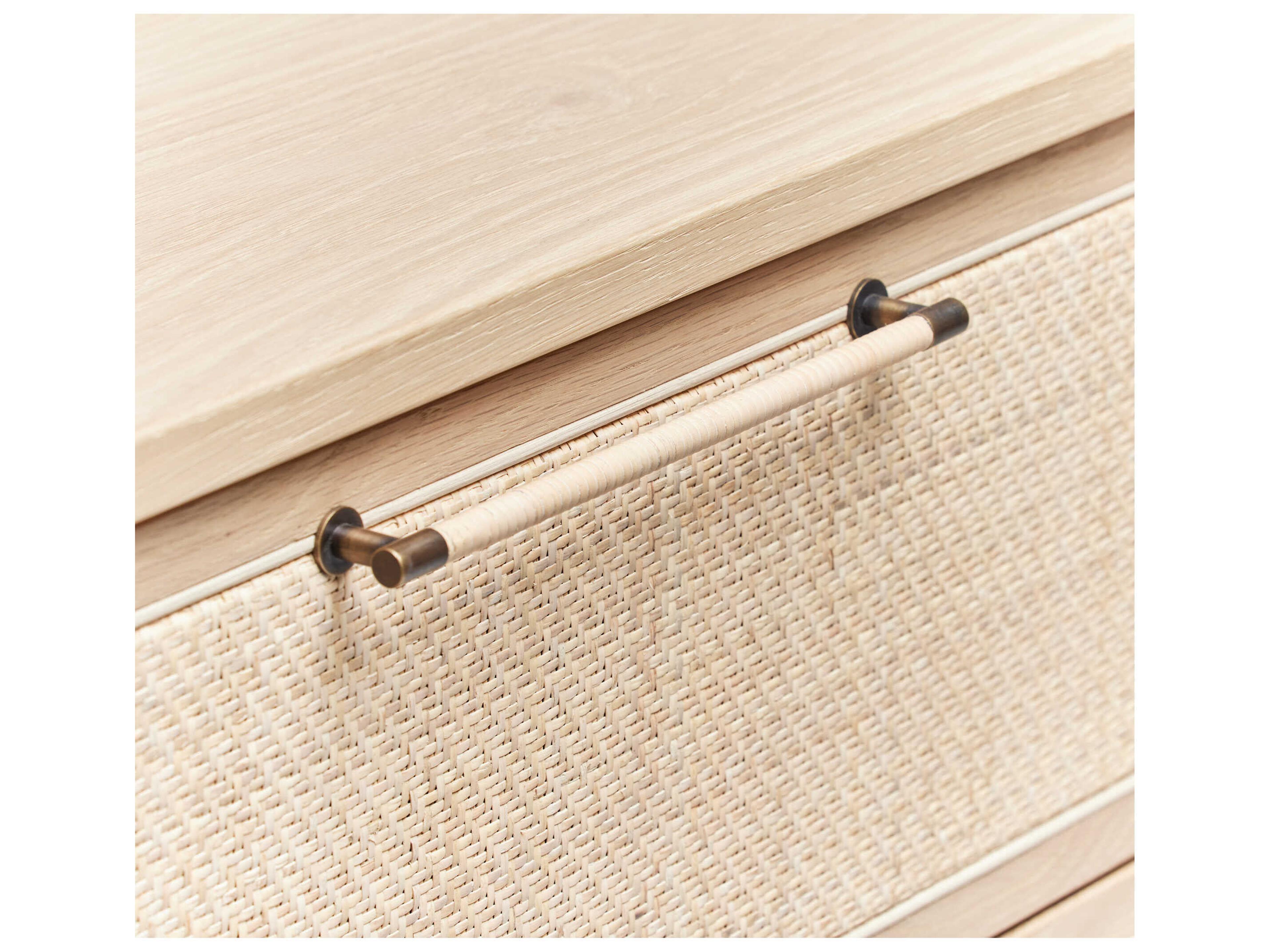 Interlude Home Marsh 6-Drawers Beige Oak Wood Double Dresser