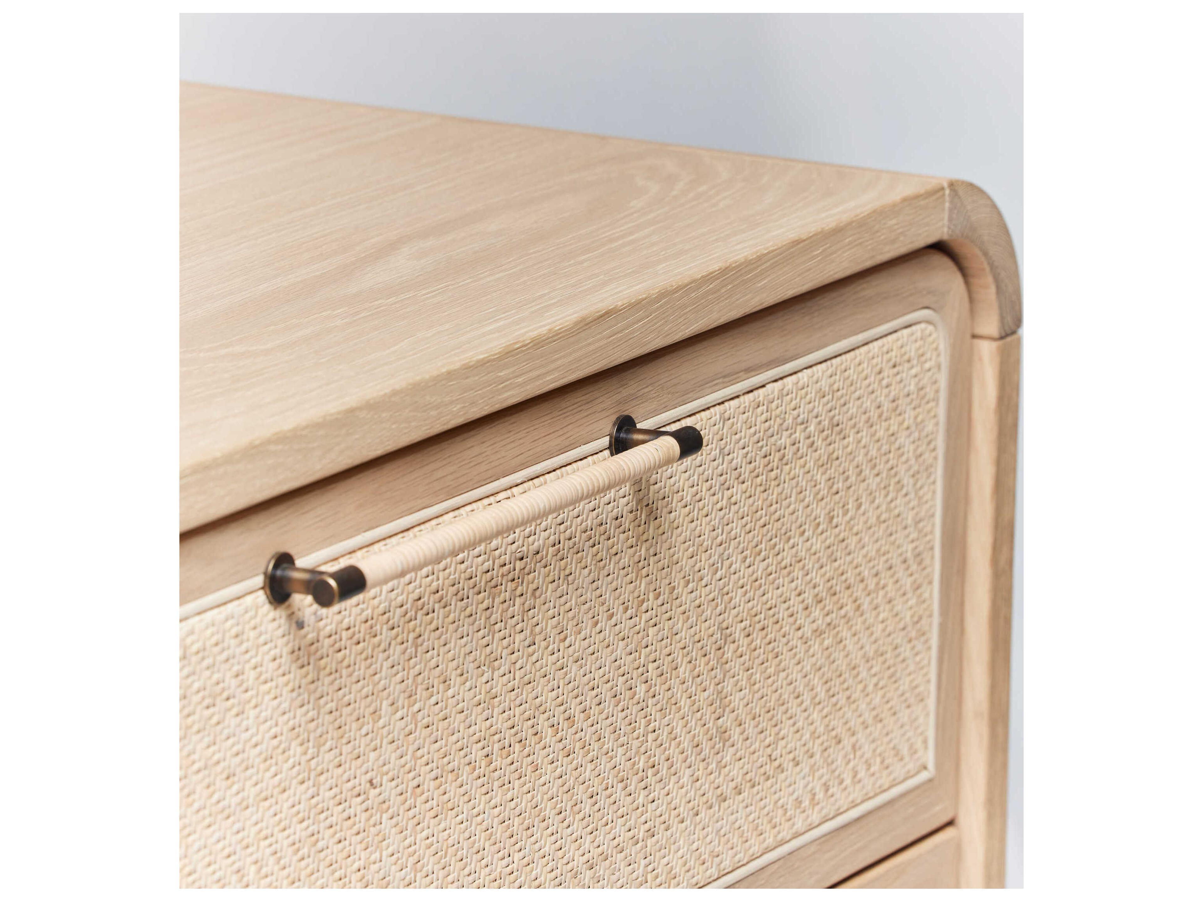 Interlude Home Marsh 6-Drawers Beige Oak Wood Double Dresser