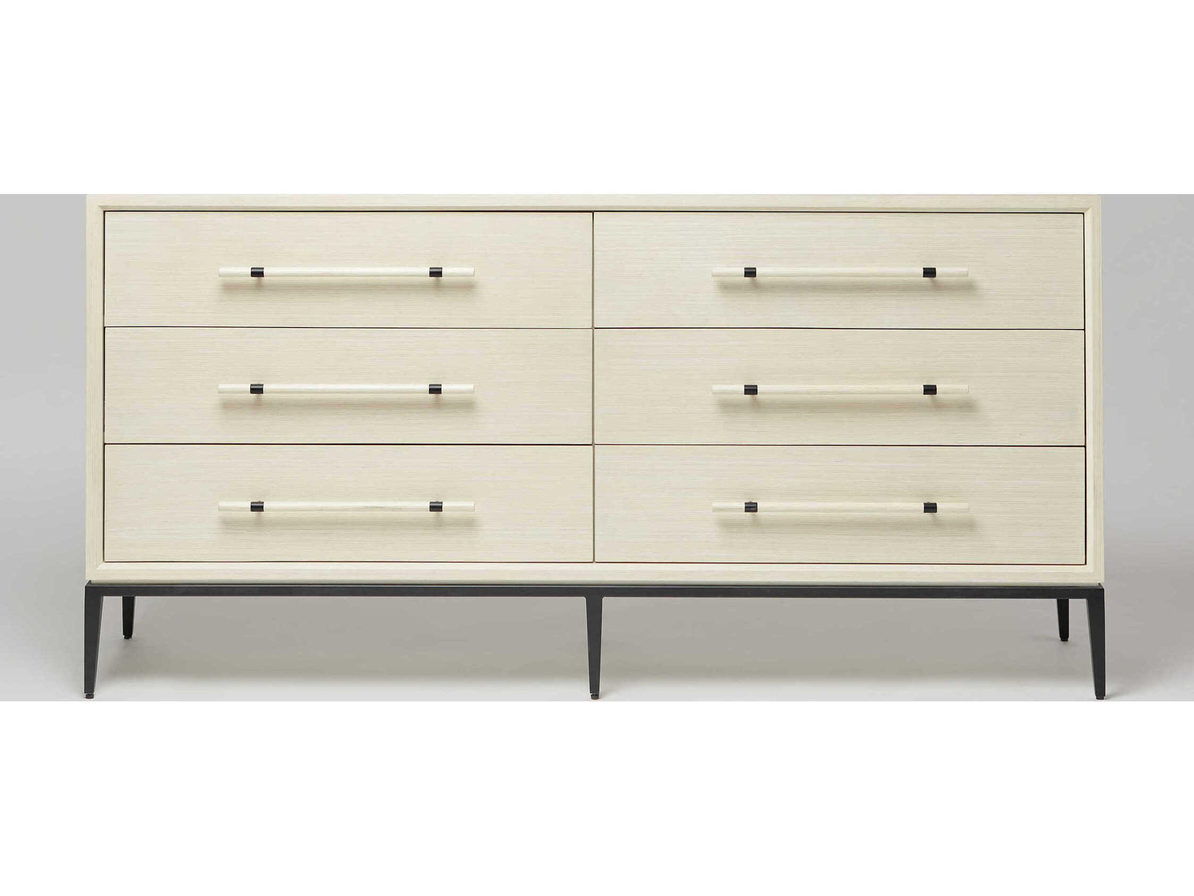 Interlude Home Burton 6-Drawers Beige Ash Wood Double Dresser