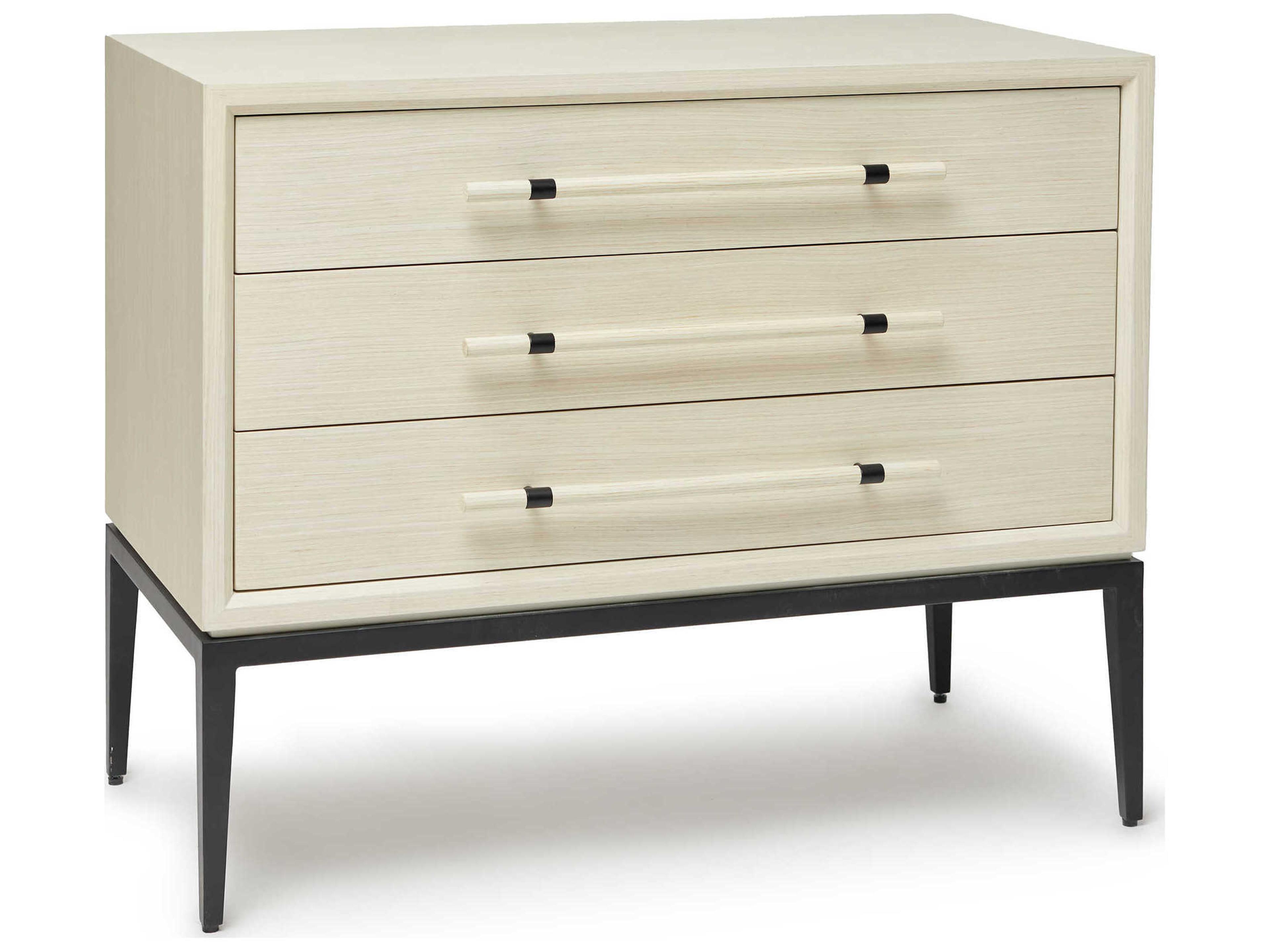Burton 3-Drawers Beige Ash Wood Nightstand