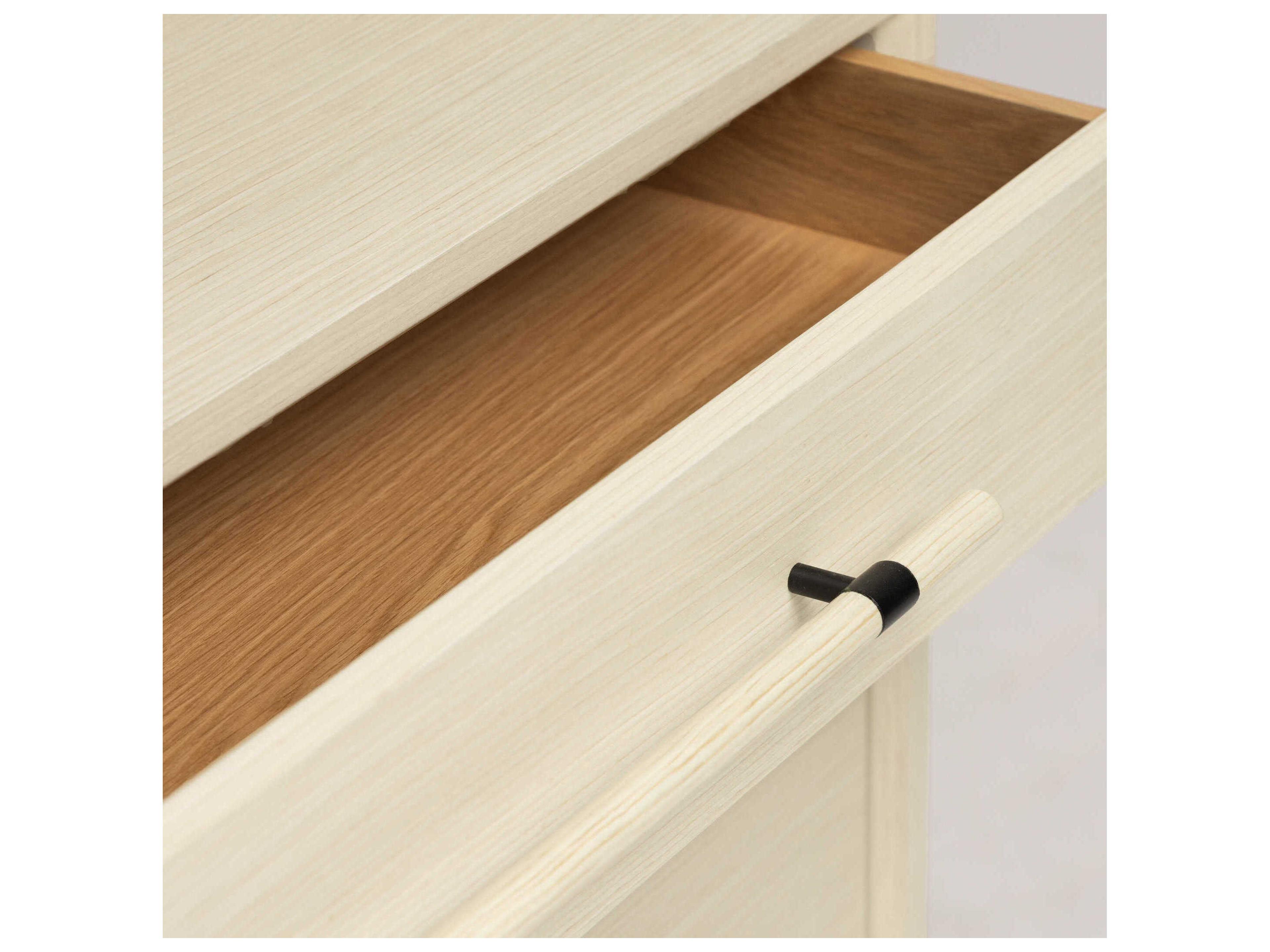 Interlude Home Burton 3-Drawers Beige Ash Wood Nightstand