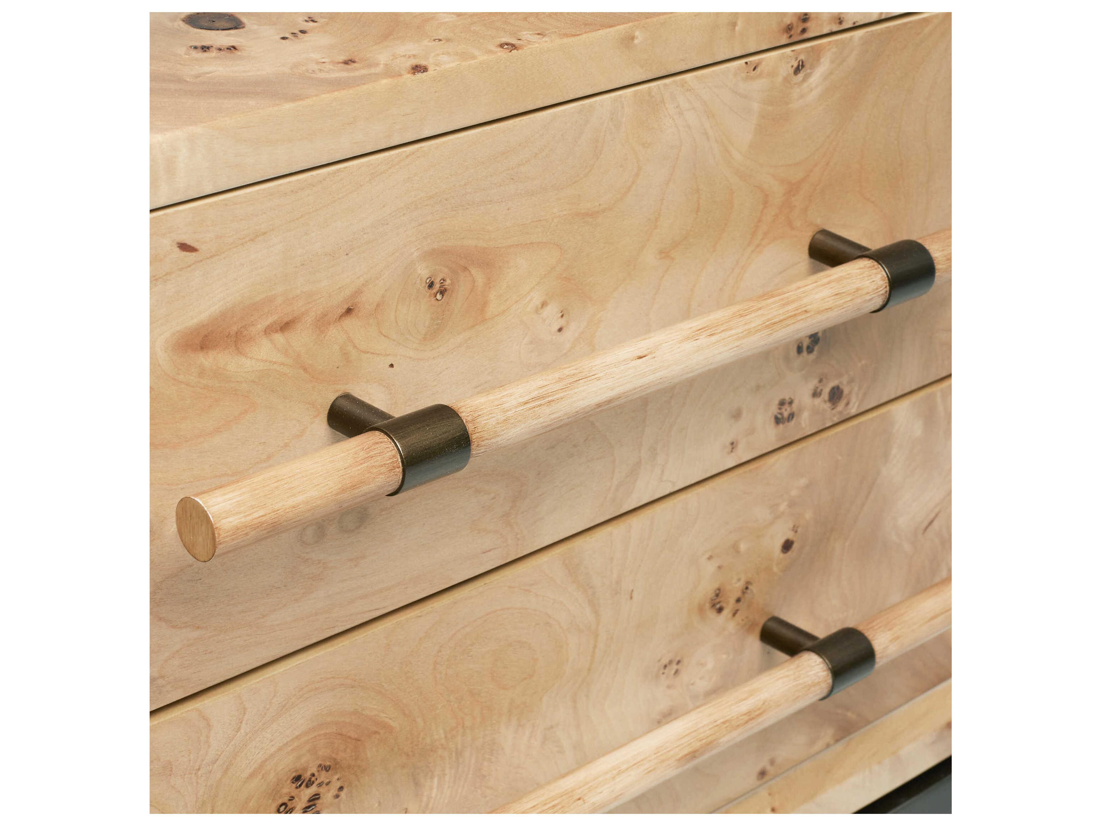 Interlude Home Burton 2-Drawers Brown Ash Wood Nightstand