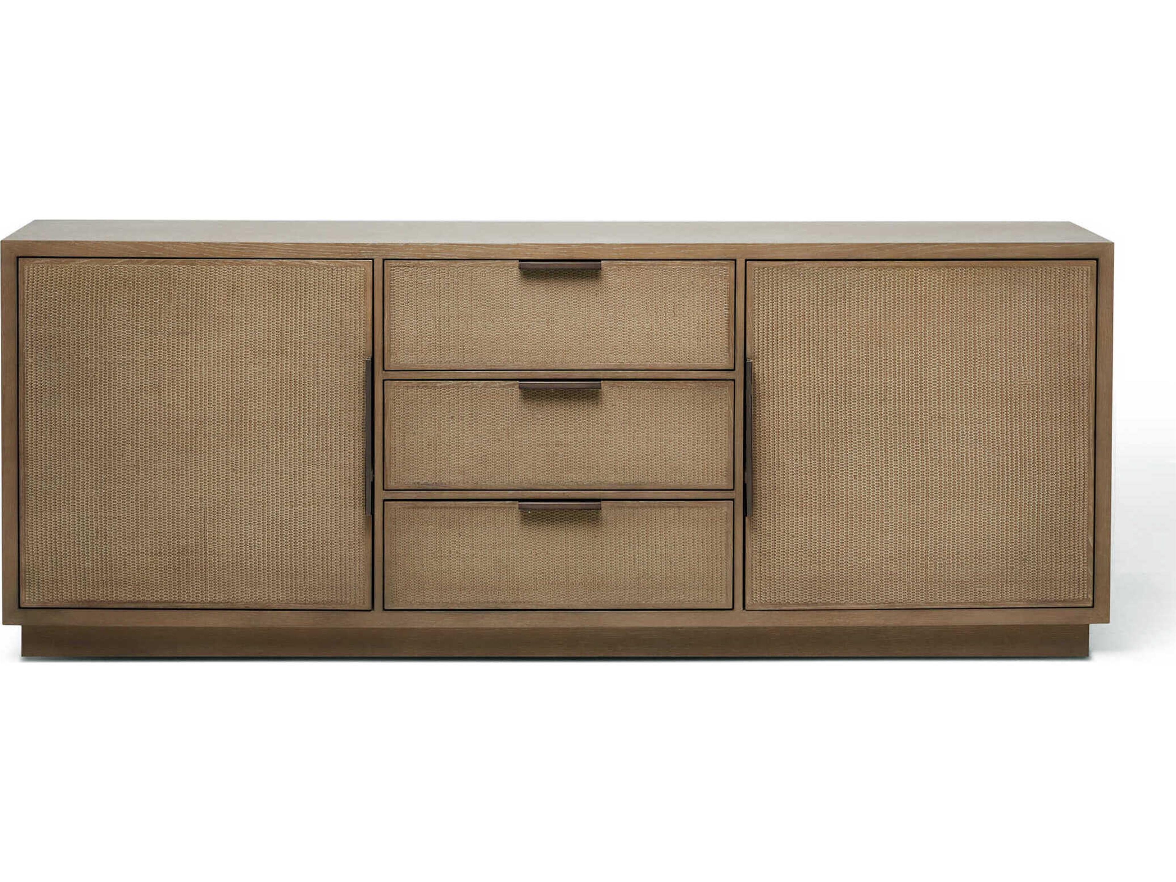 Interlude Home Holmes 84" Oak Wood Harvest Vintage Bronze Sideboard