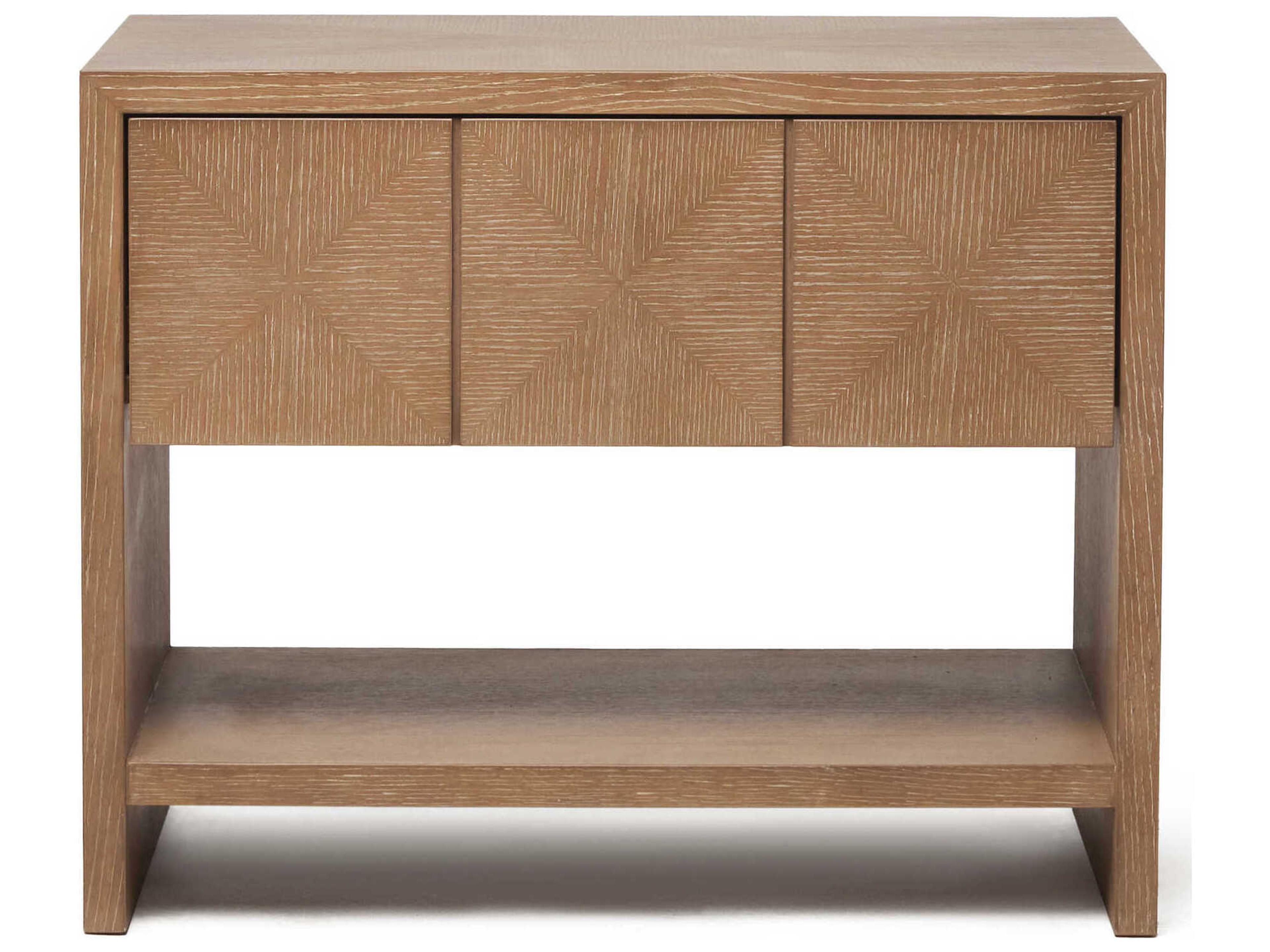 Interlude Home Lowell 1-Drawer Brown Oak Wood Nightstand