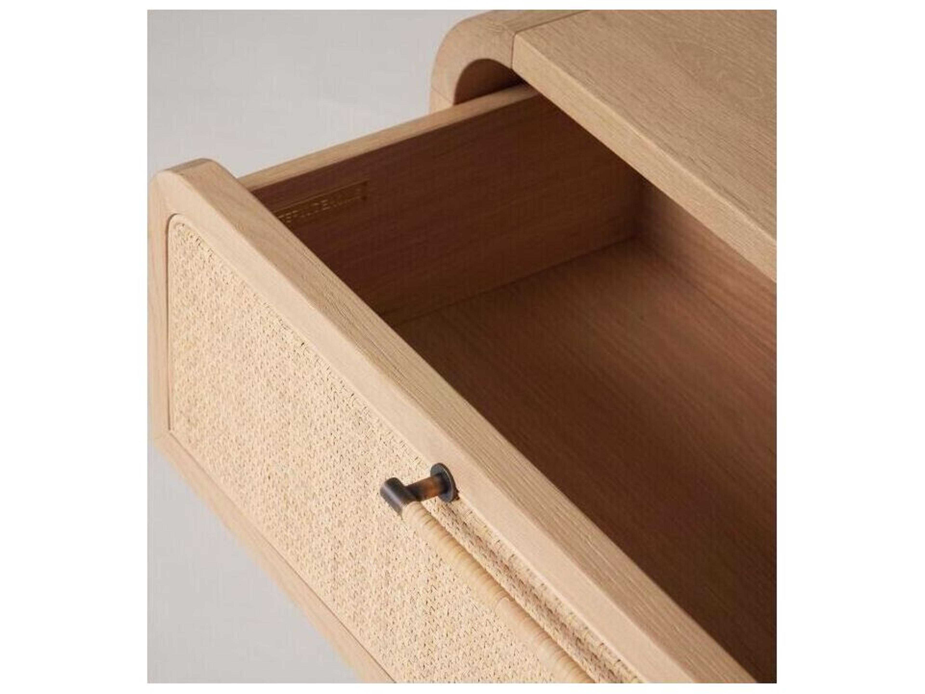 Interlude Home Marsh 1-Drawer Natural Oak Wood Nightstand