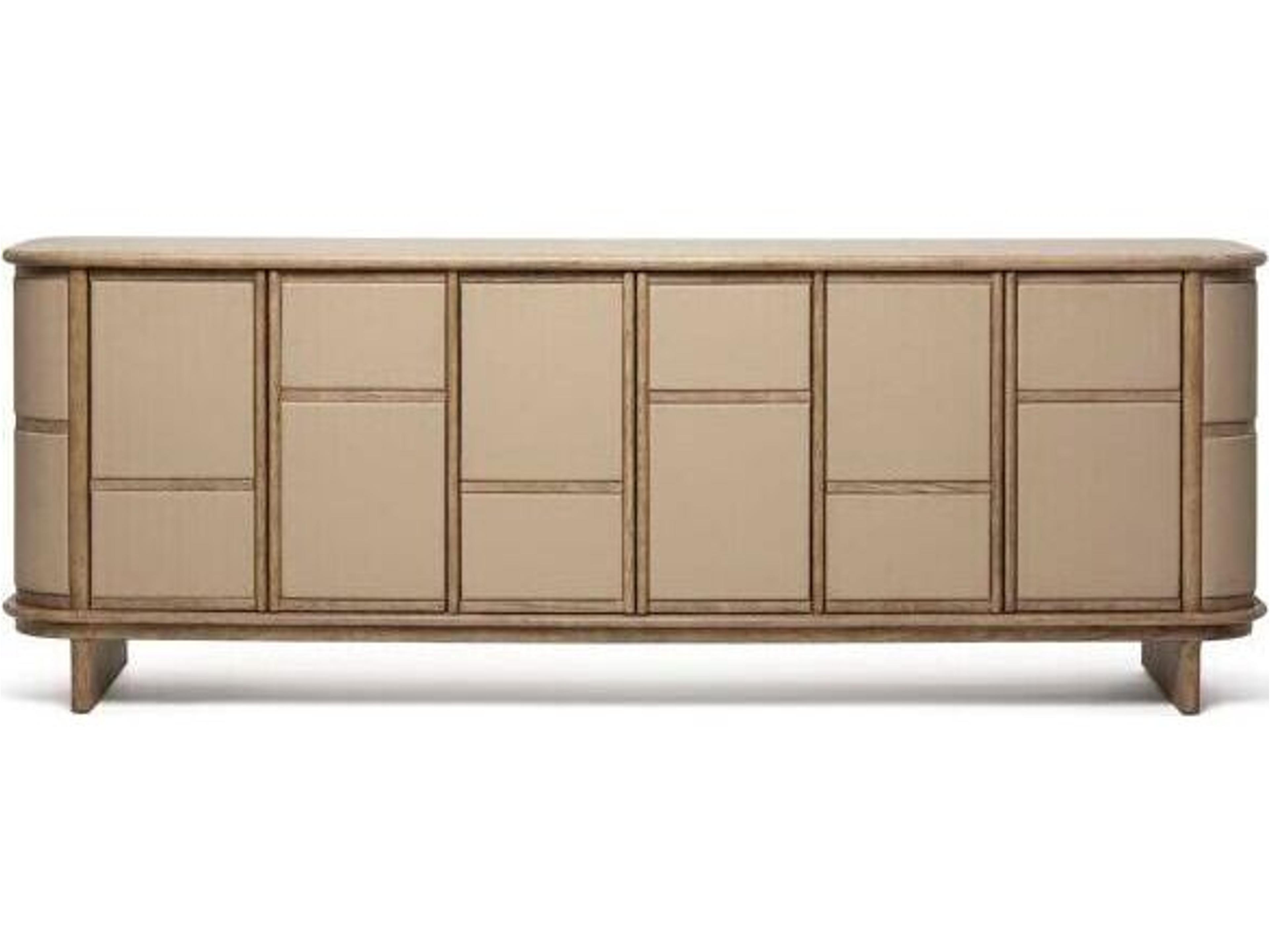 Interlude Home Guilford 84" Washed Taupe Cream Latte Media Console