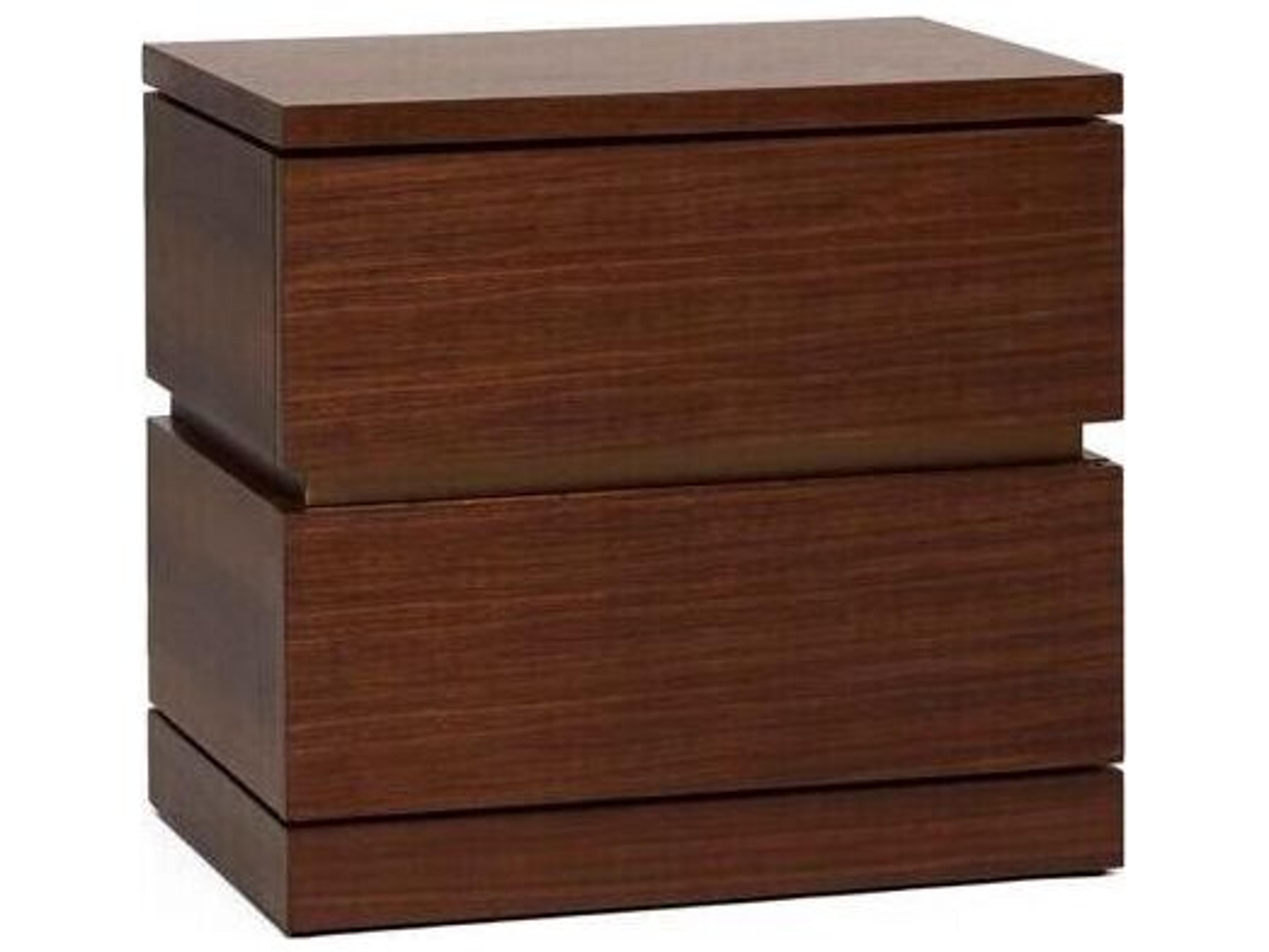 Bolton 2-Drawers Brown Walnut Wood Nightstand