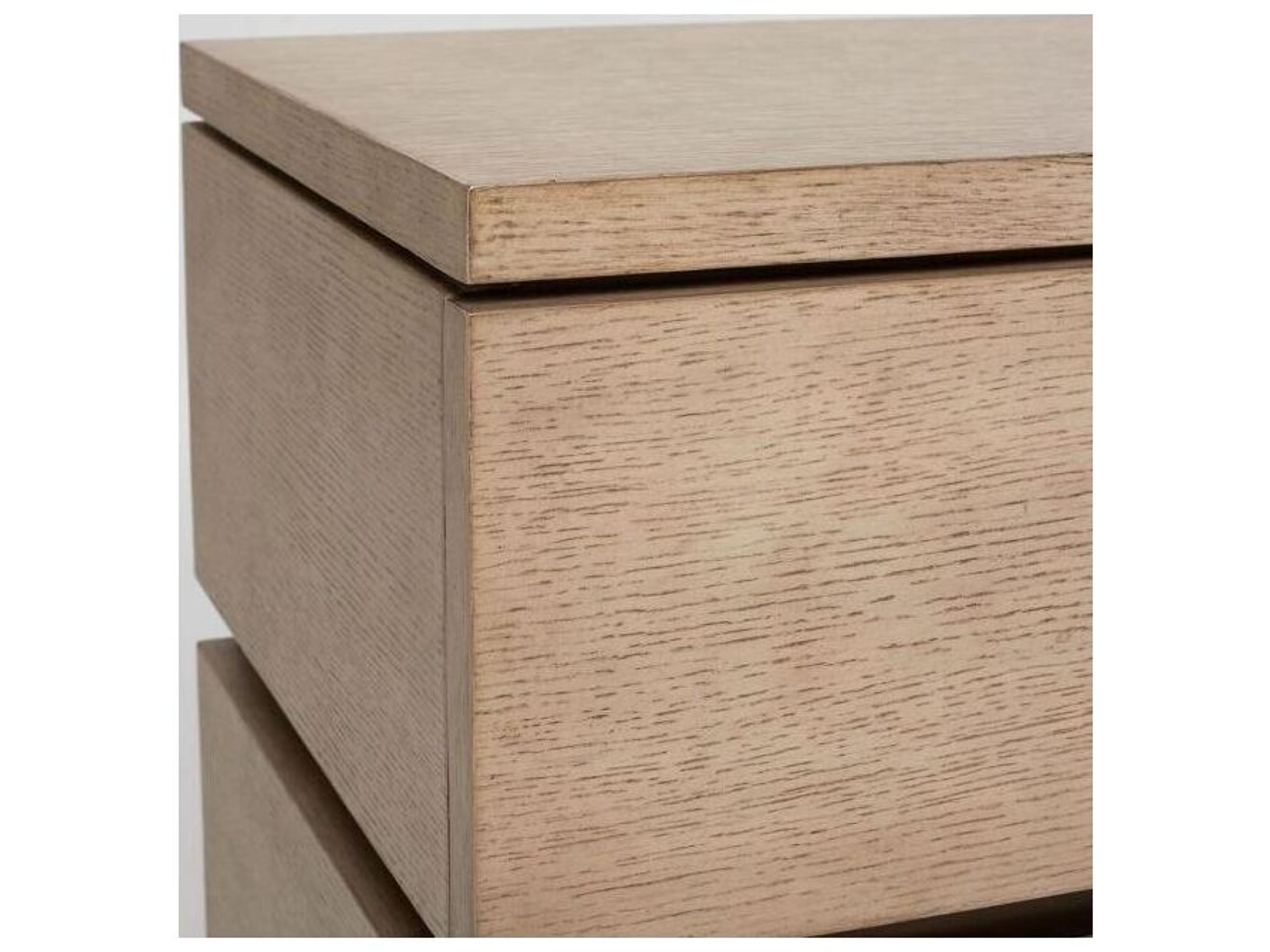 Interlude Home Bolton 2-Drawers Natural Oak Wood Nightstand