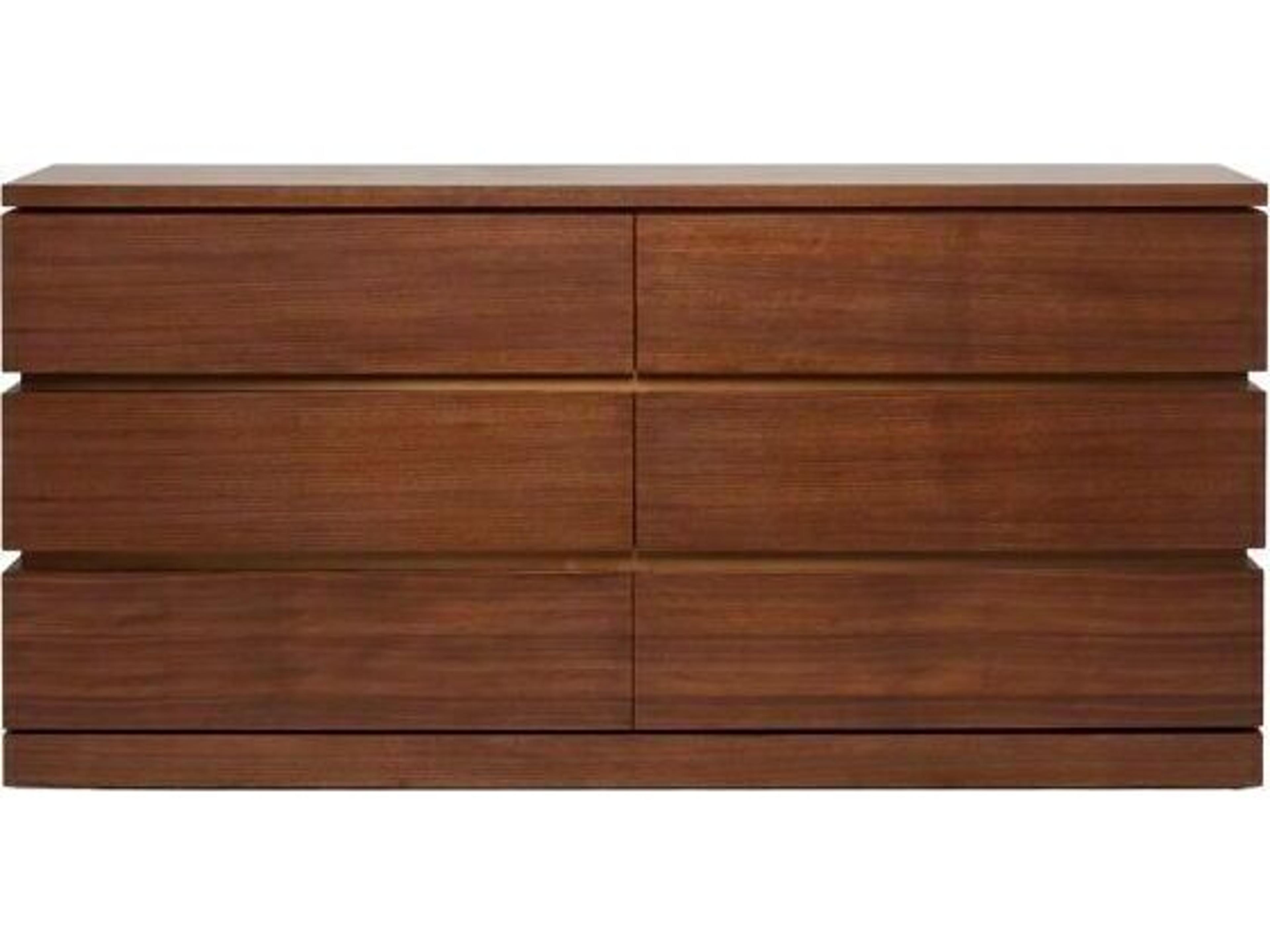 Interlude Home Bolton 6-Drawers Brown Walnut Wood Double Dresser