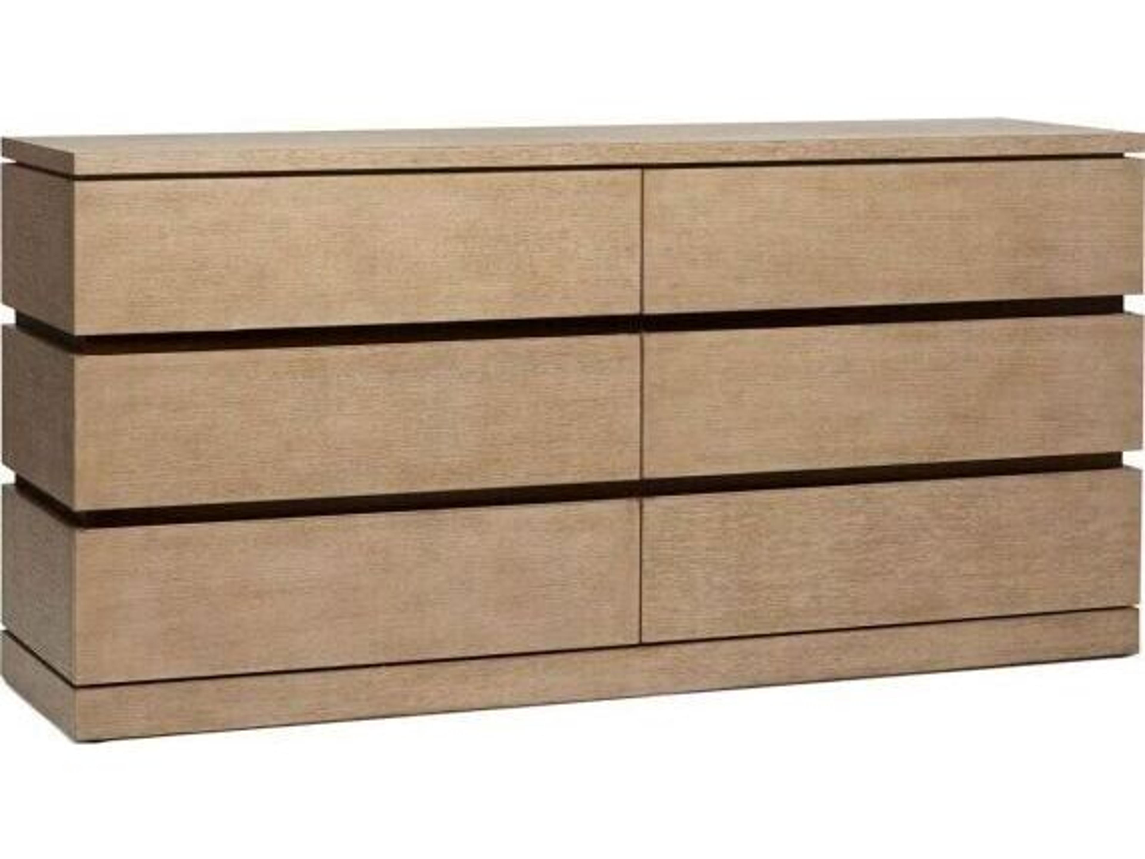 Bolton 6-Drawers Natural Oak Wood Double Dresser