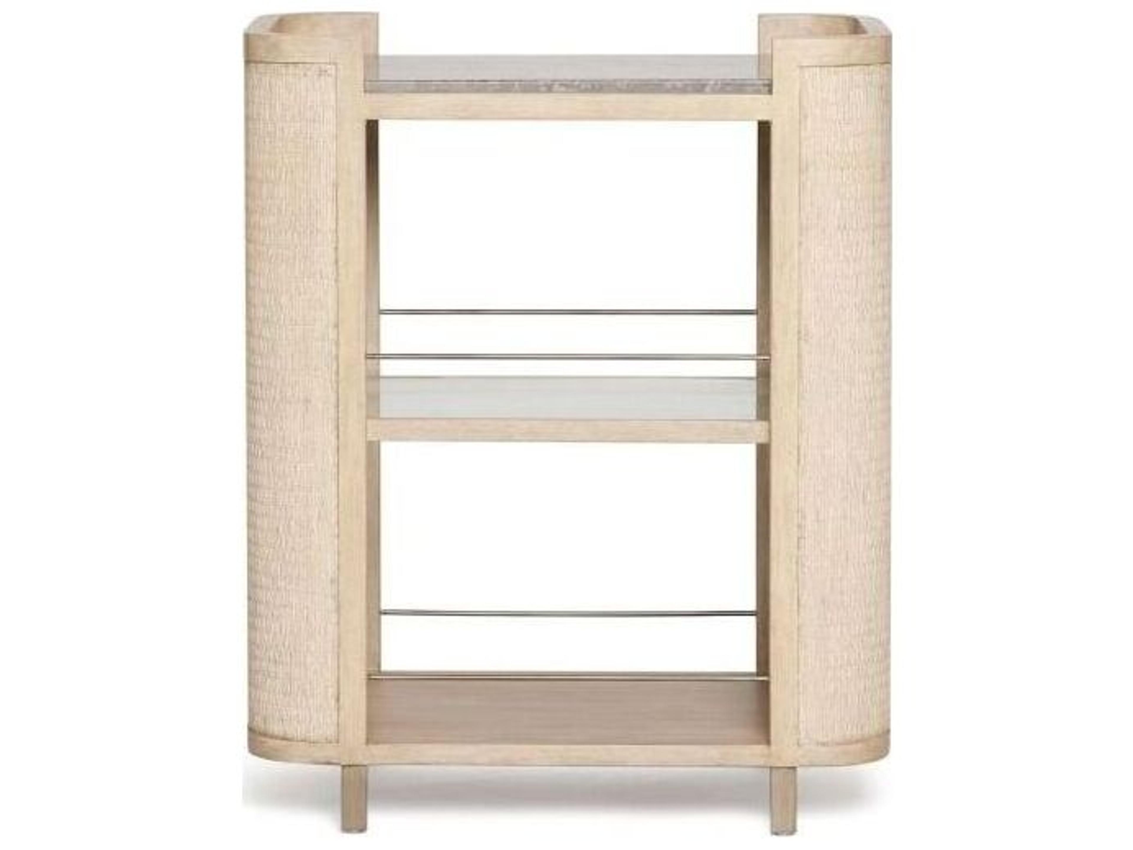 Interlude Home Harperly Marble Natural Washed Taupe Fossil Satin Aged Bronze Bar Cart