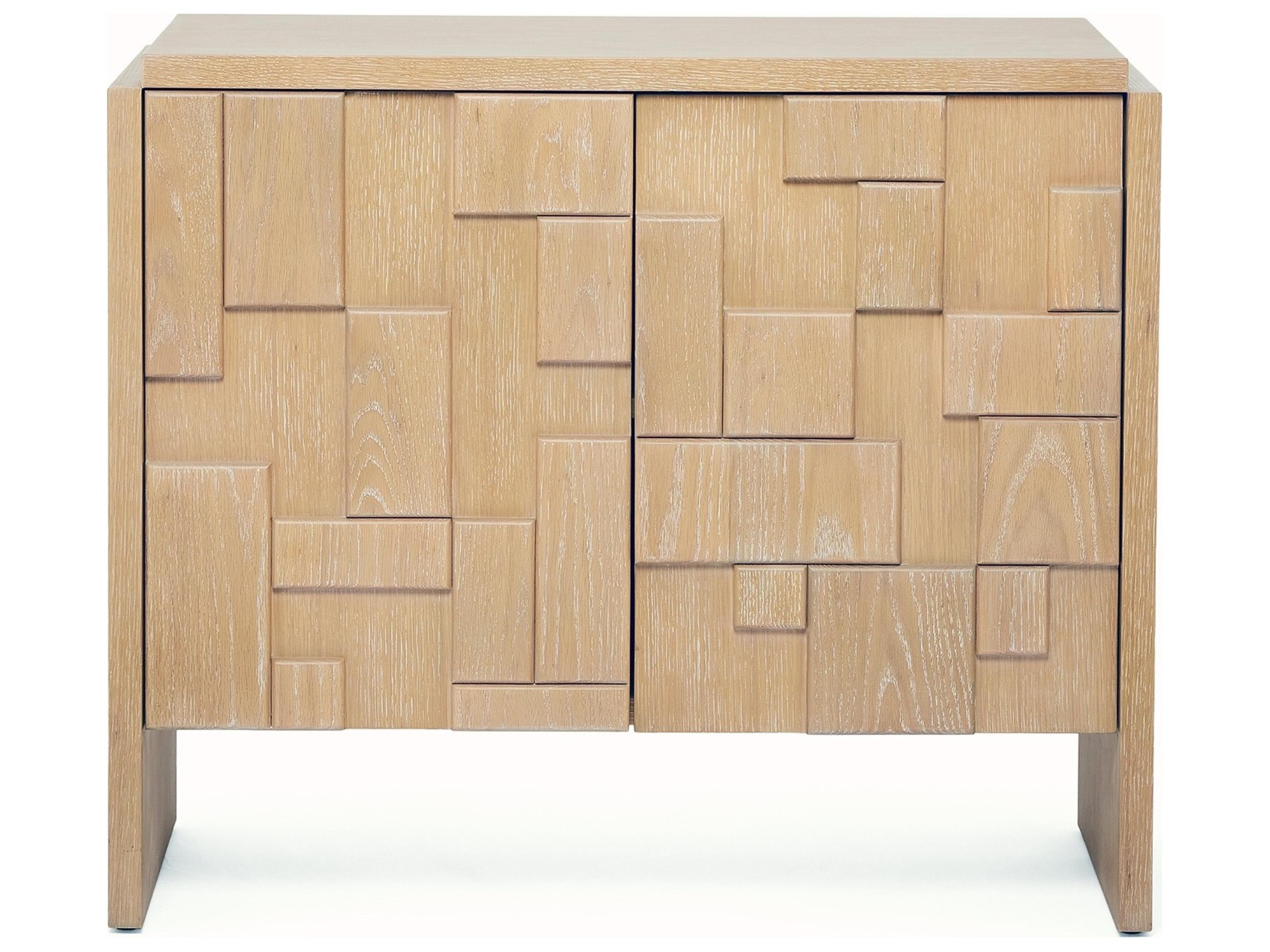 Interlude Home Louise Saddle Beige Oak Wood Accent Chest