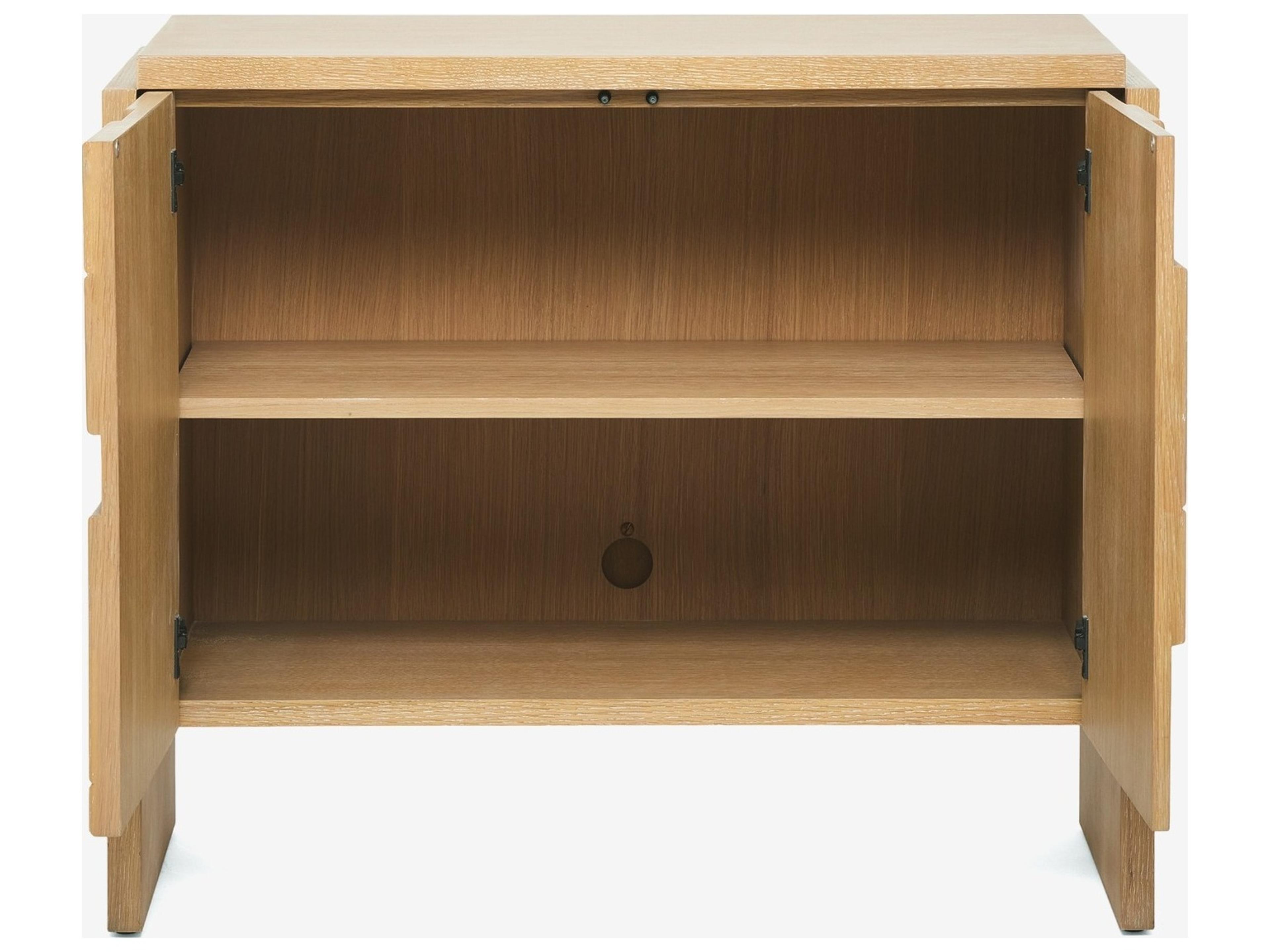 Interlude Home Louise Saddle Beige Oak Wood Accent Chest