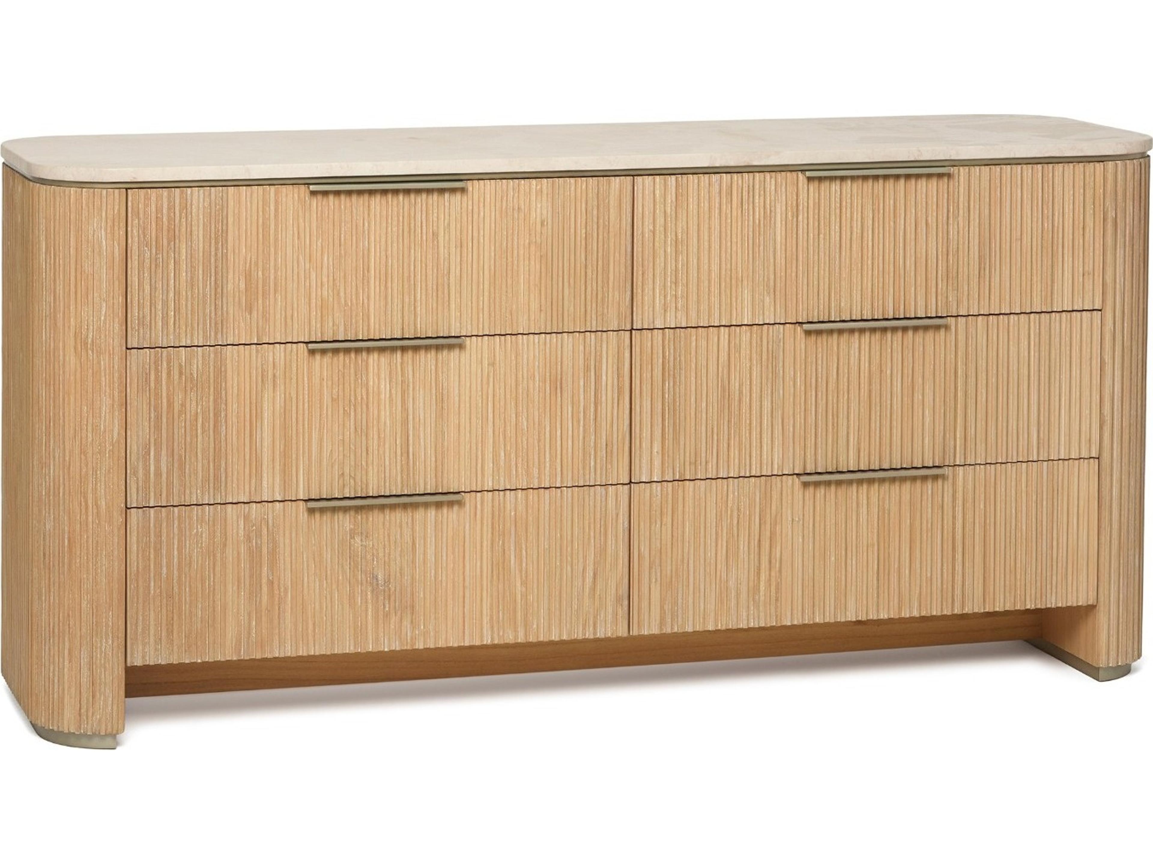 Morrison 6-Drawers Beige Mindi Wood Double Dresser
